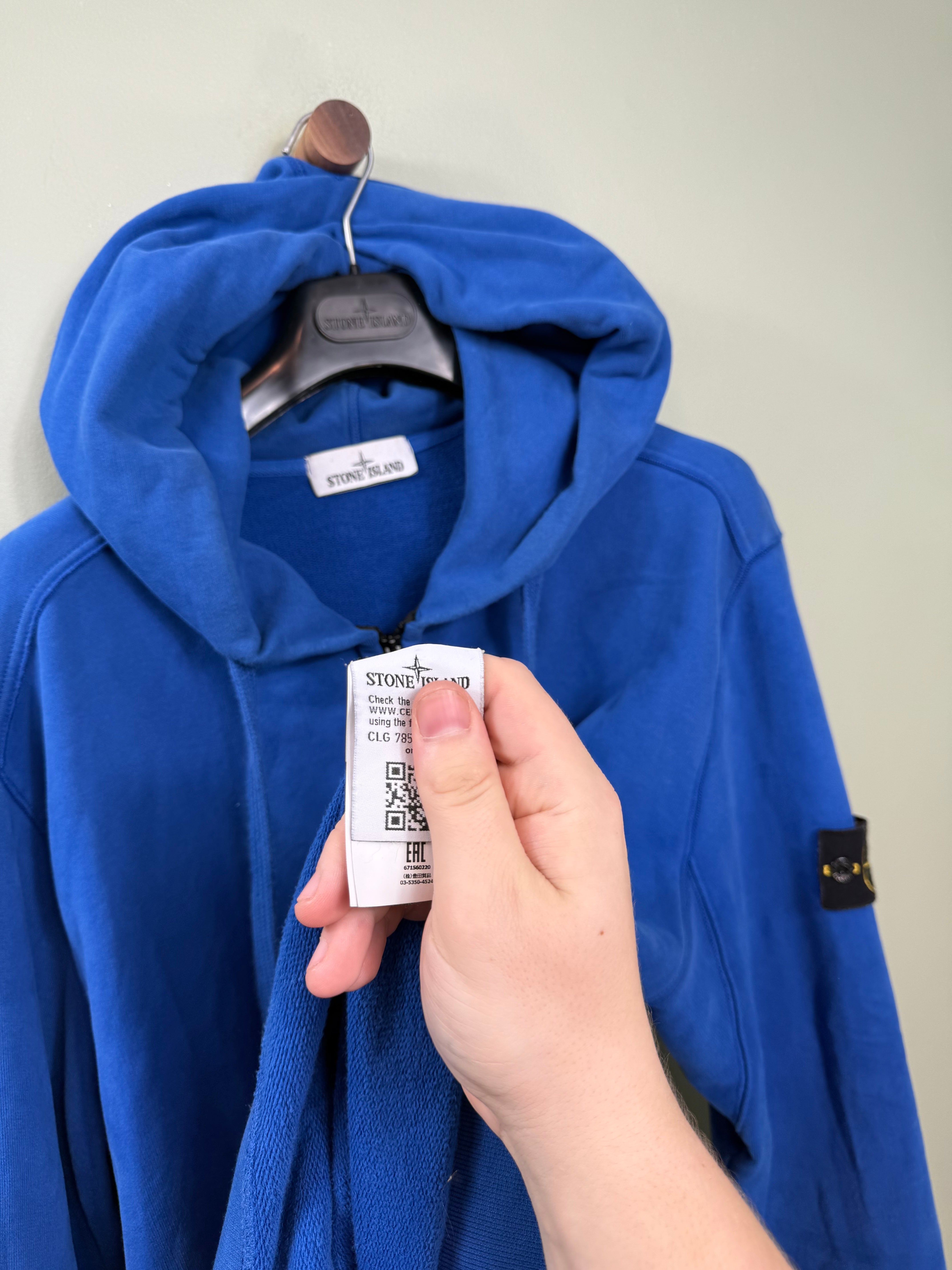 Stone Island Blue Zipped Hoodie