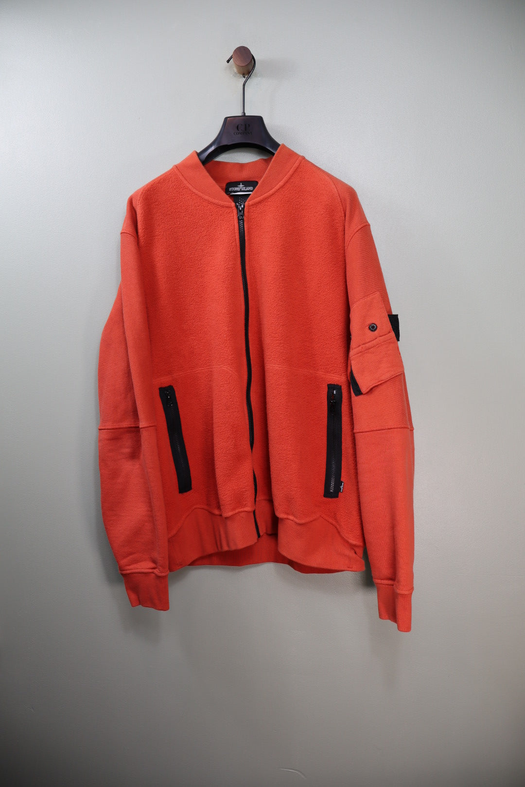 Stone Island Orange Shadow Project Fleece Bomber Jumper