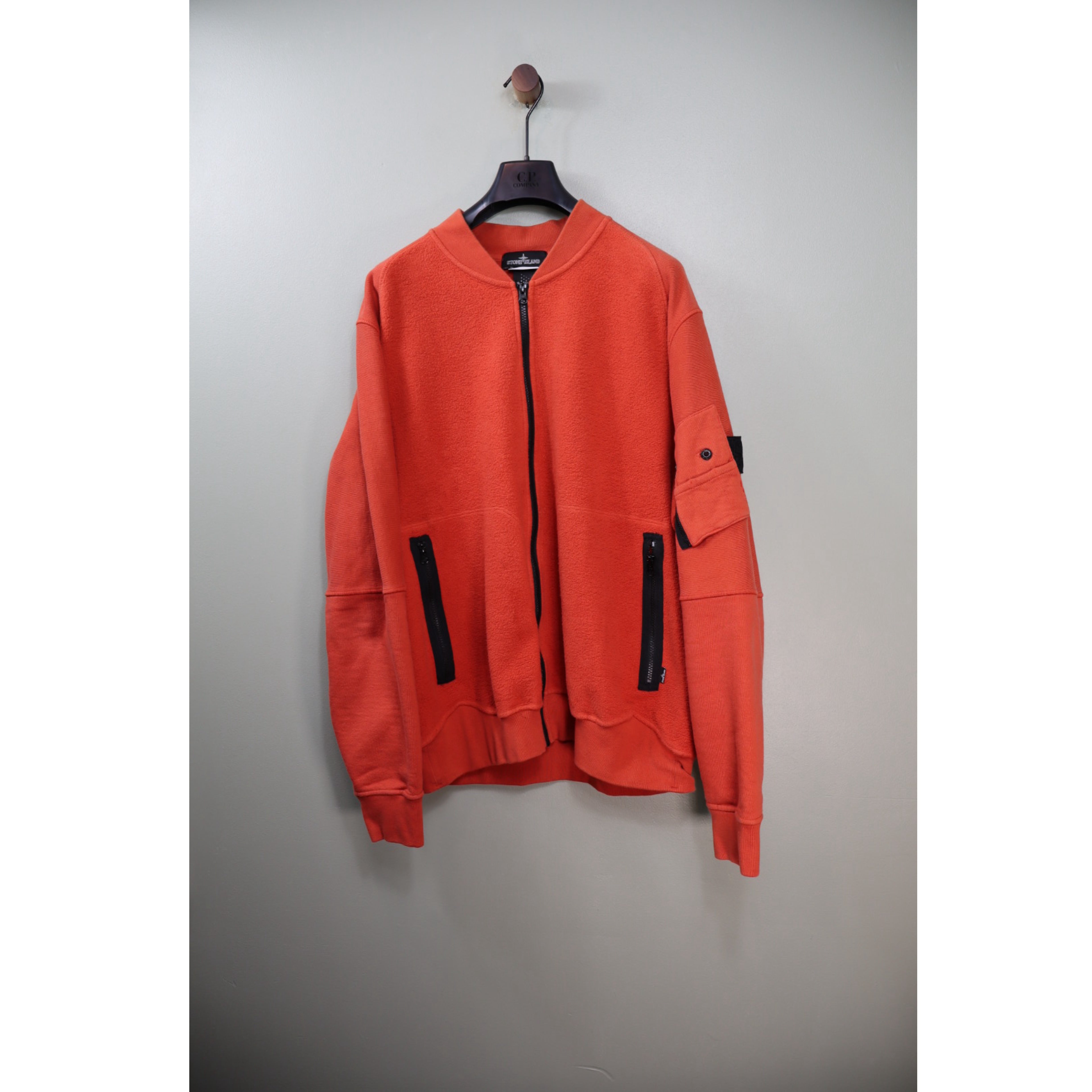 Stone Island Orange Shadow Project Fleece Bomber Jumper