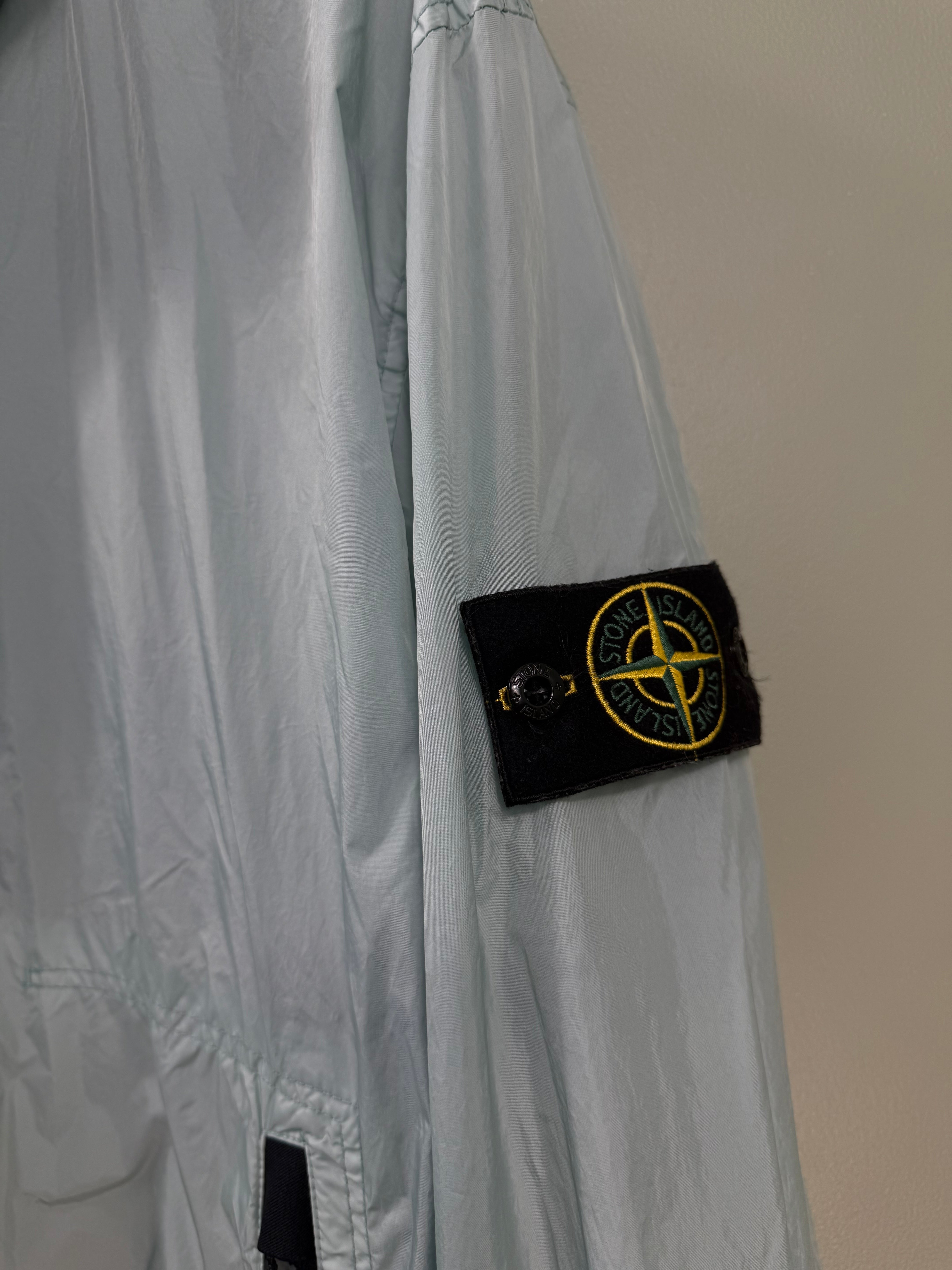 Stone Island Blue Crinkle Reps Bomber Jacket