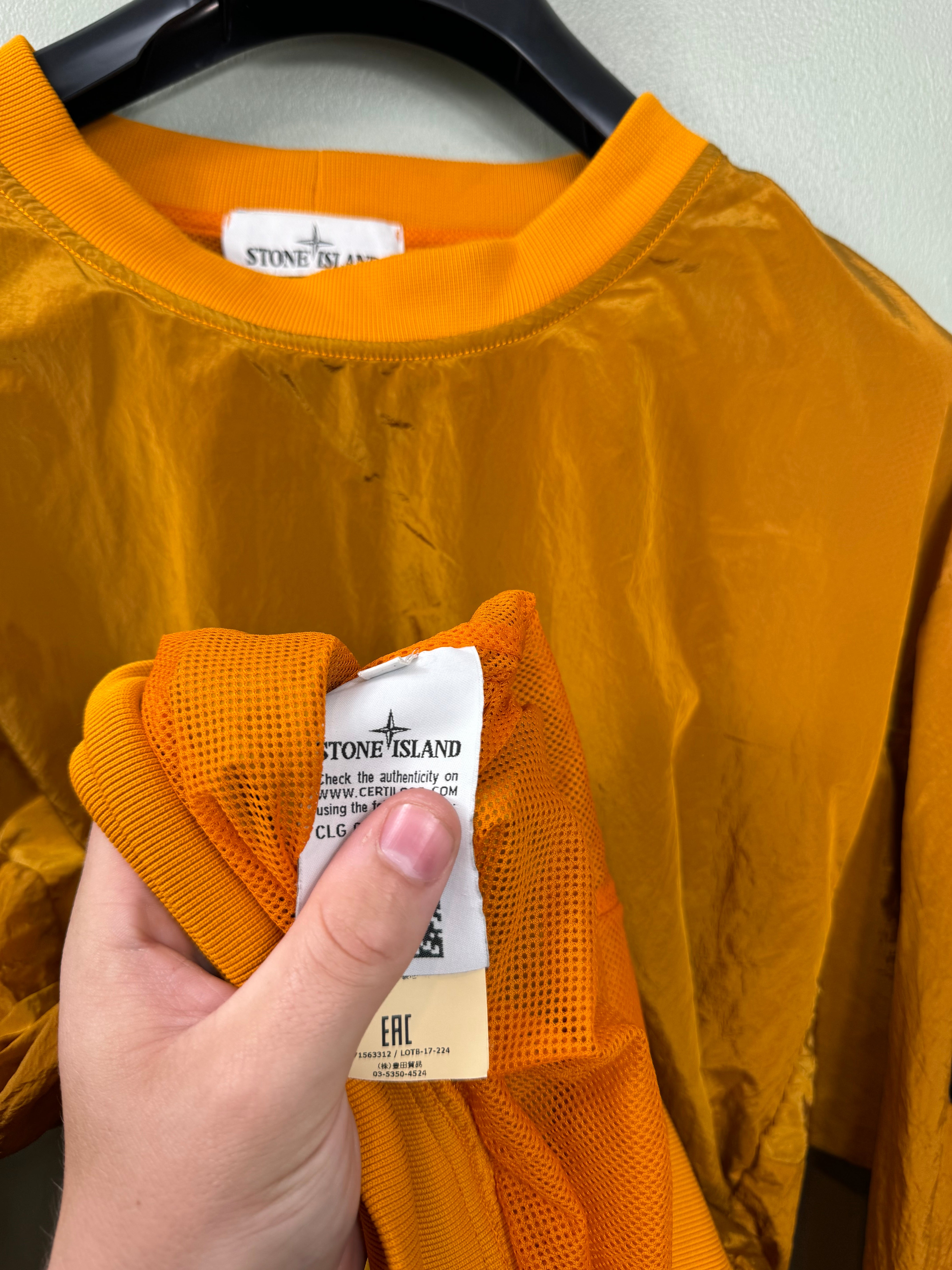 Stone Island Orange Nylon Metal Jumper