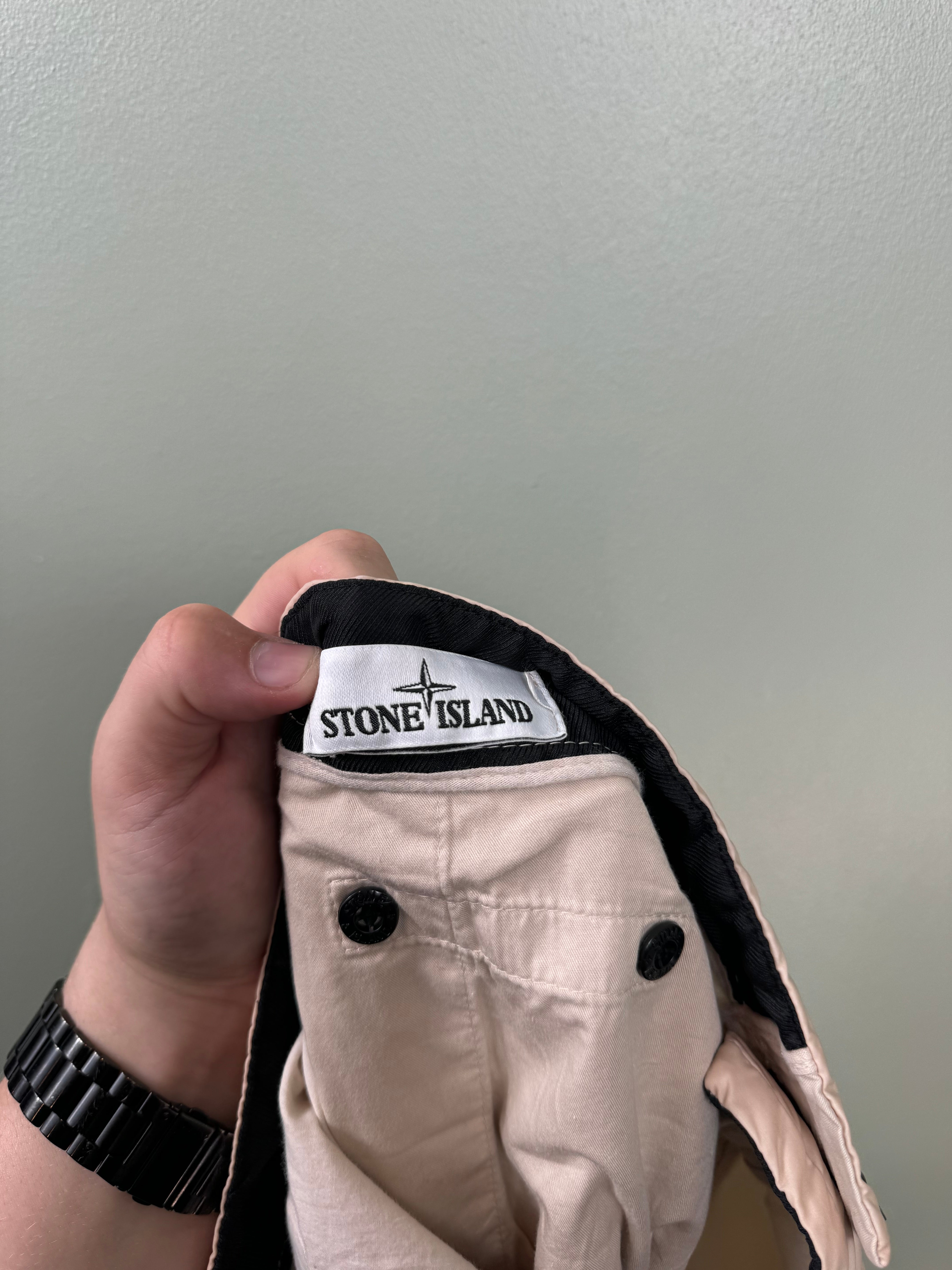 Stone Island Beige CO Cargo Bottoms