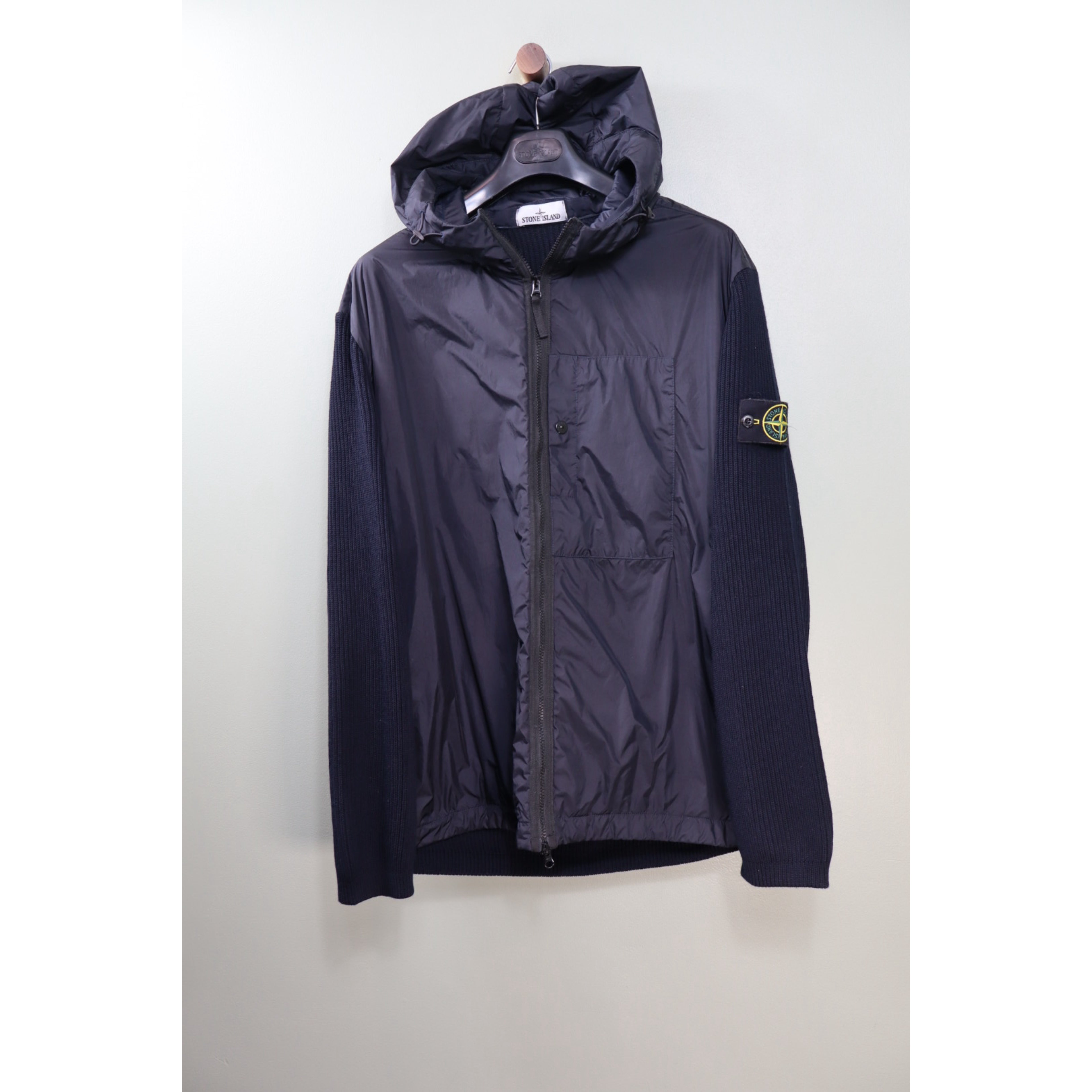 Stone Island Navy Crinkle Reps Knit Jacket