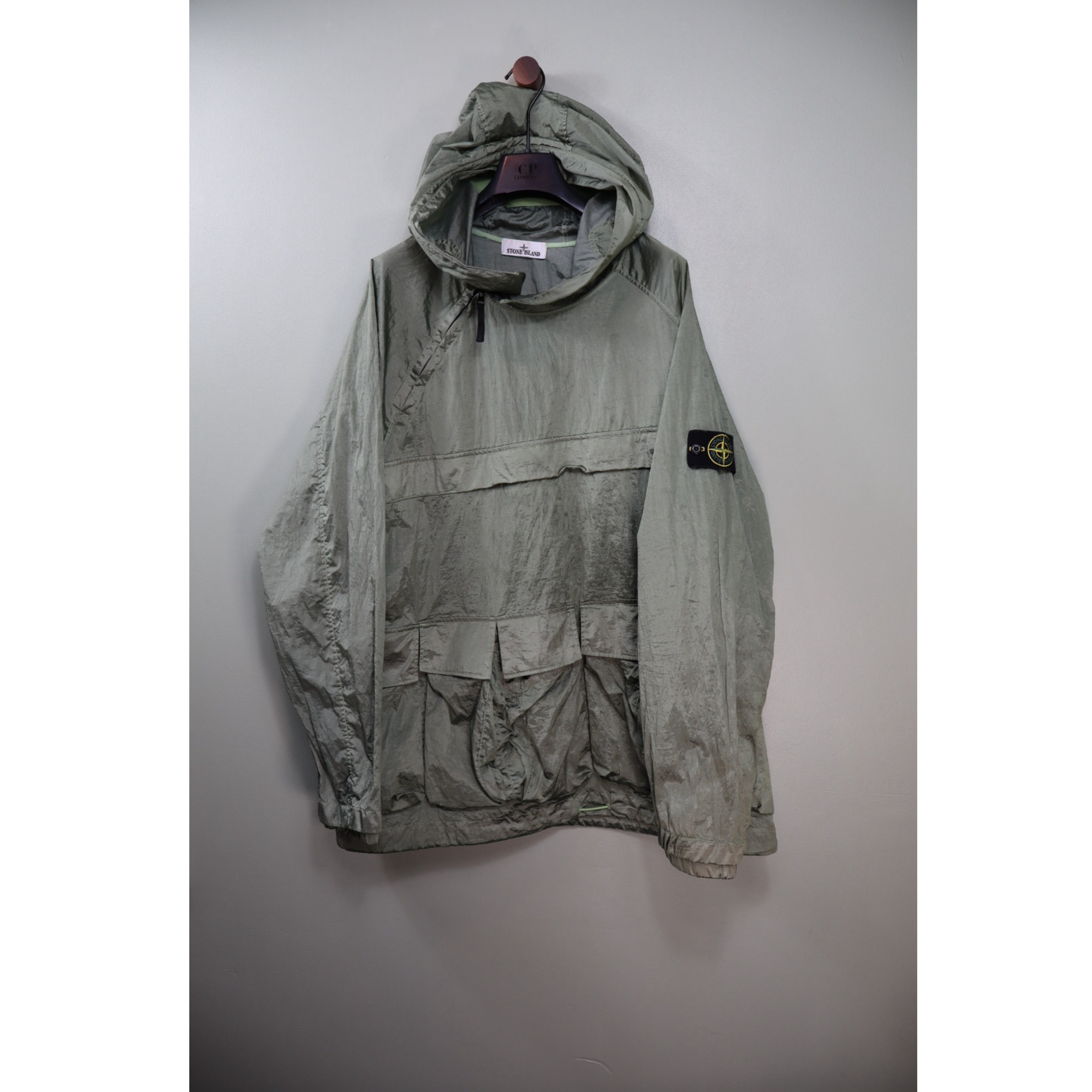Stone Island Green Nylon Metal Smock