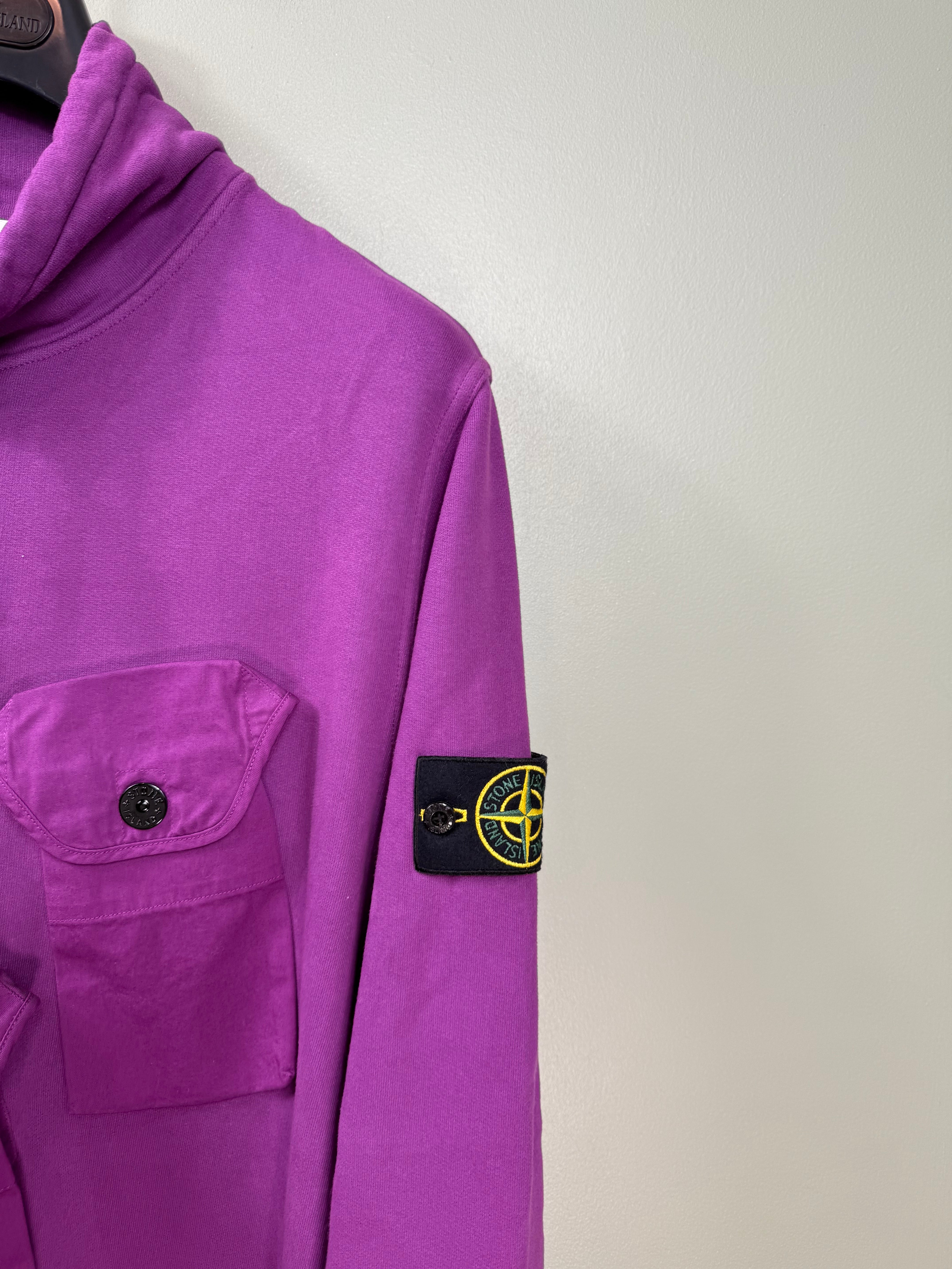 Stone Island Purple Mock Neck Smock Jumper