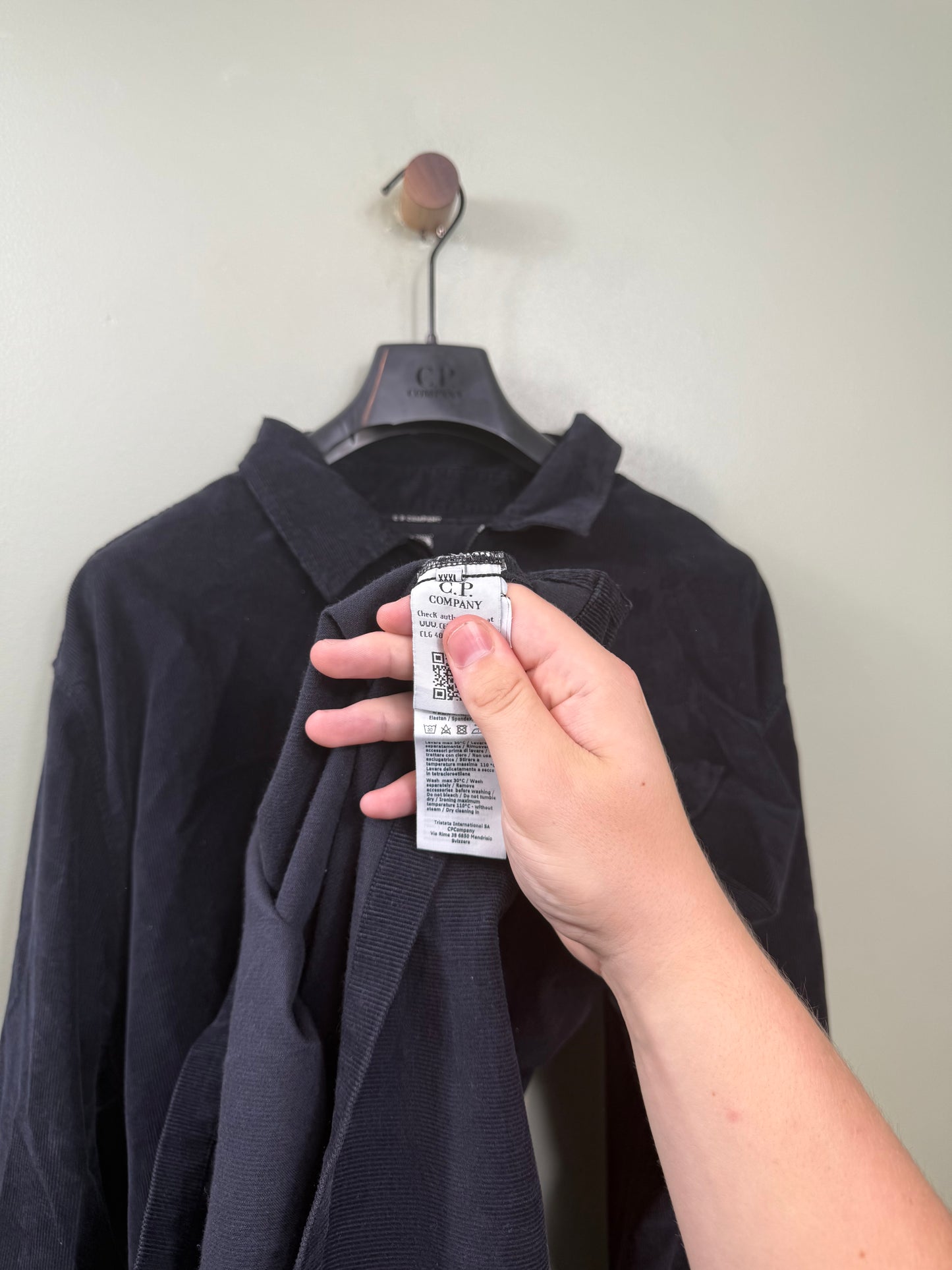 C.P. Company Navy Corduroy 1/4 Zip Overshirt