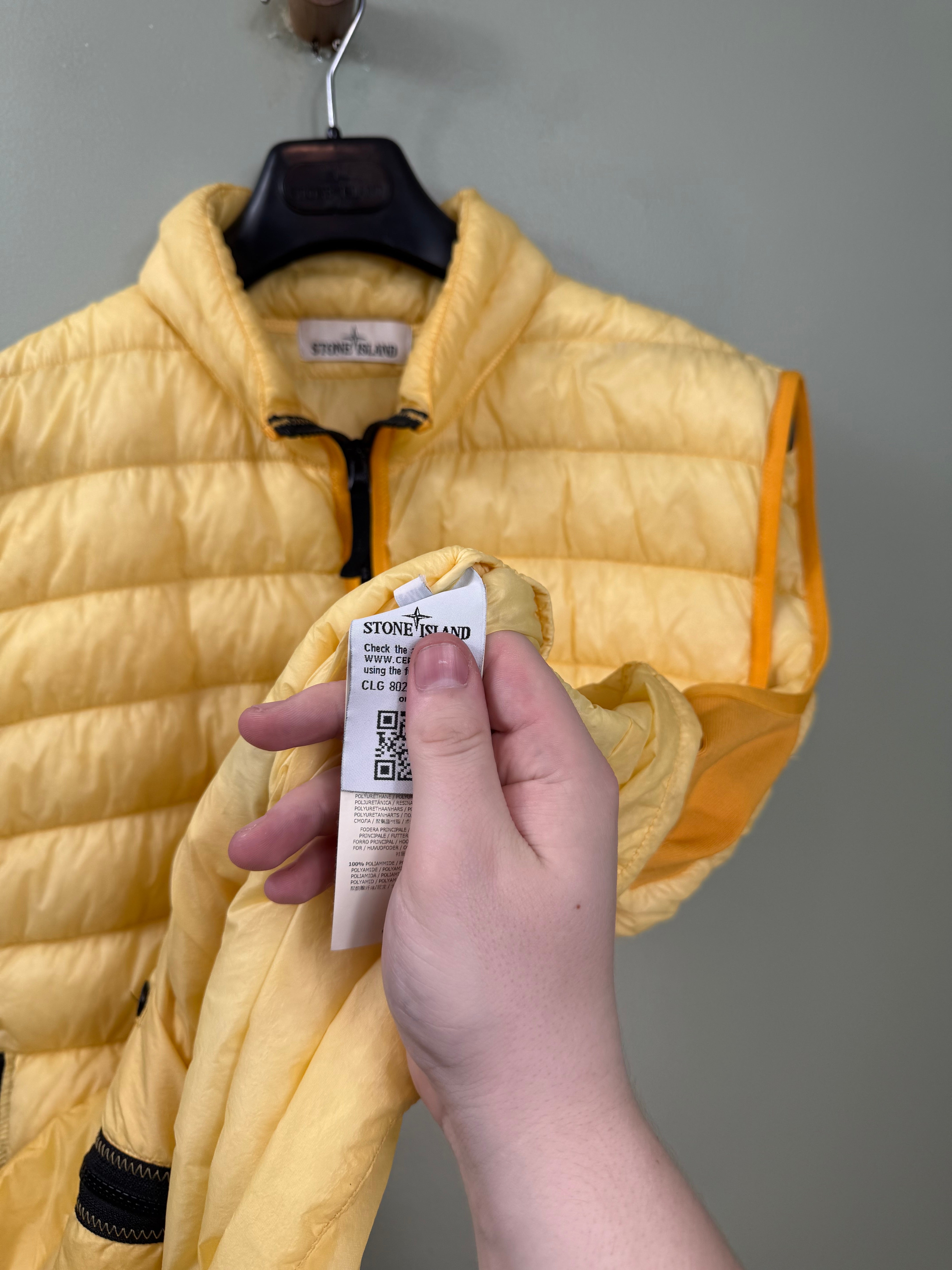 Stone Island Yellow Micro Yarn Down Gilet