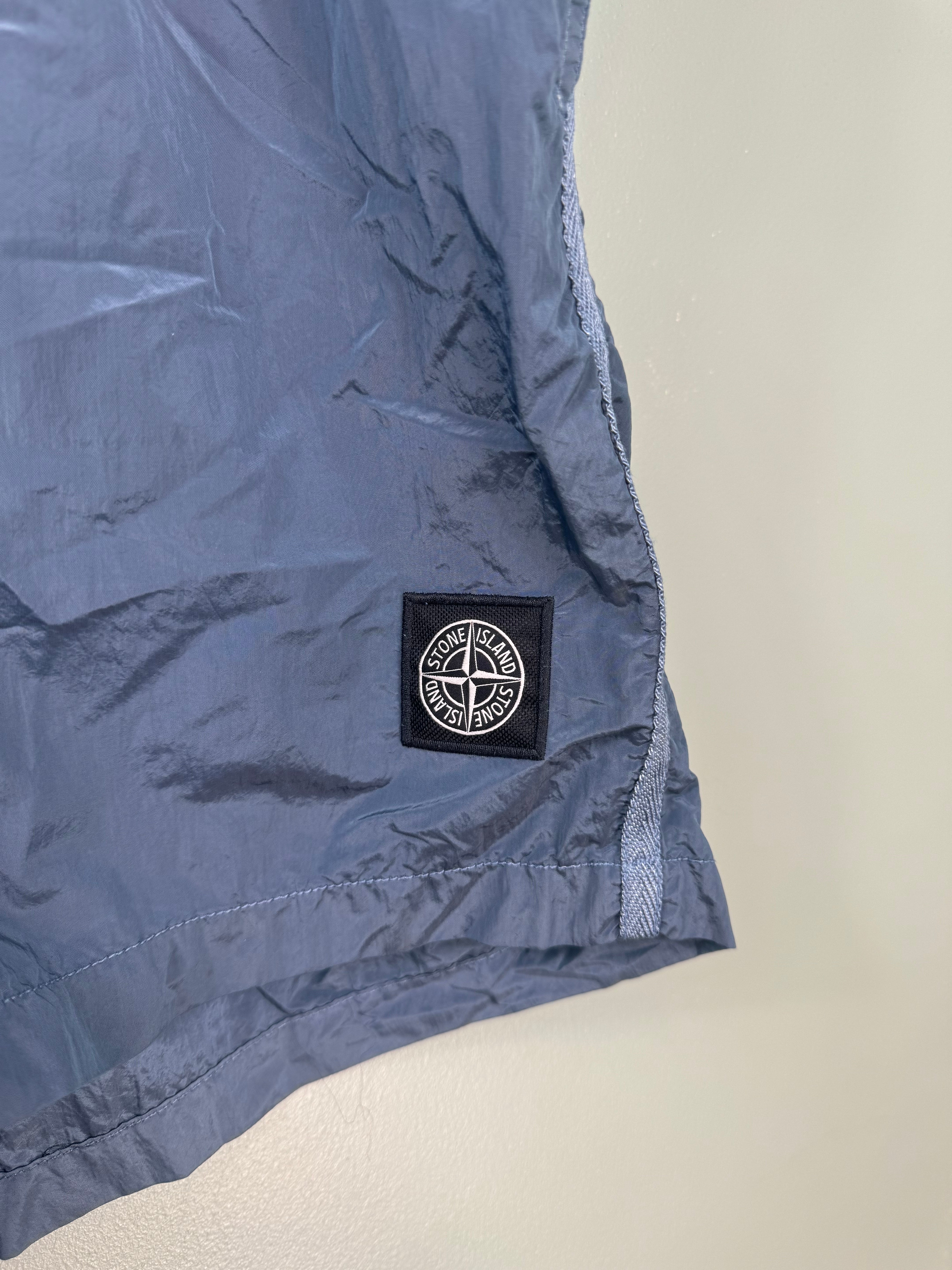 Stone Island Blue Nylon Metal Shorts