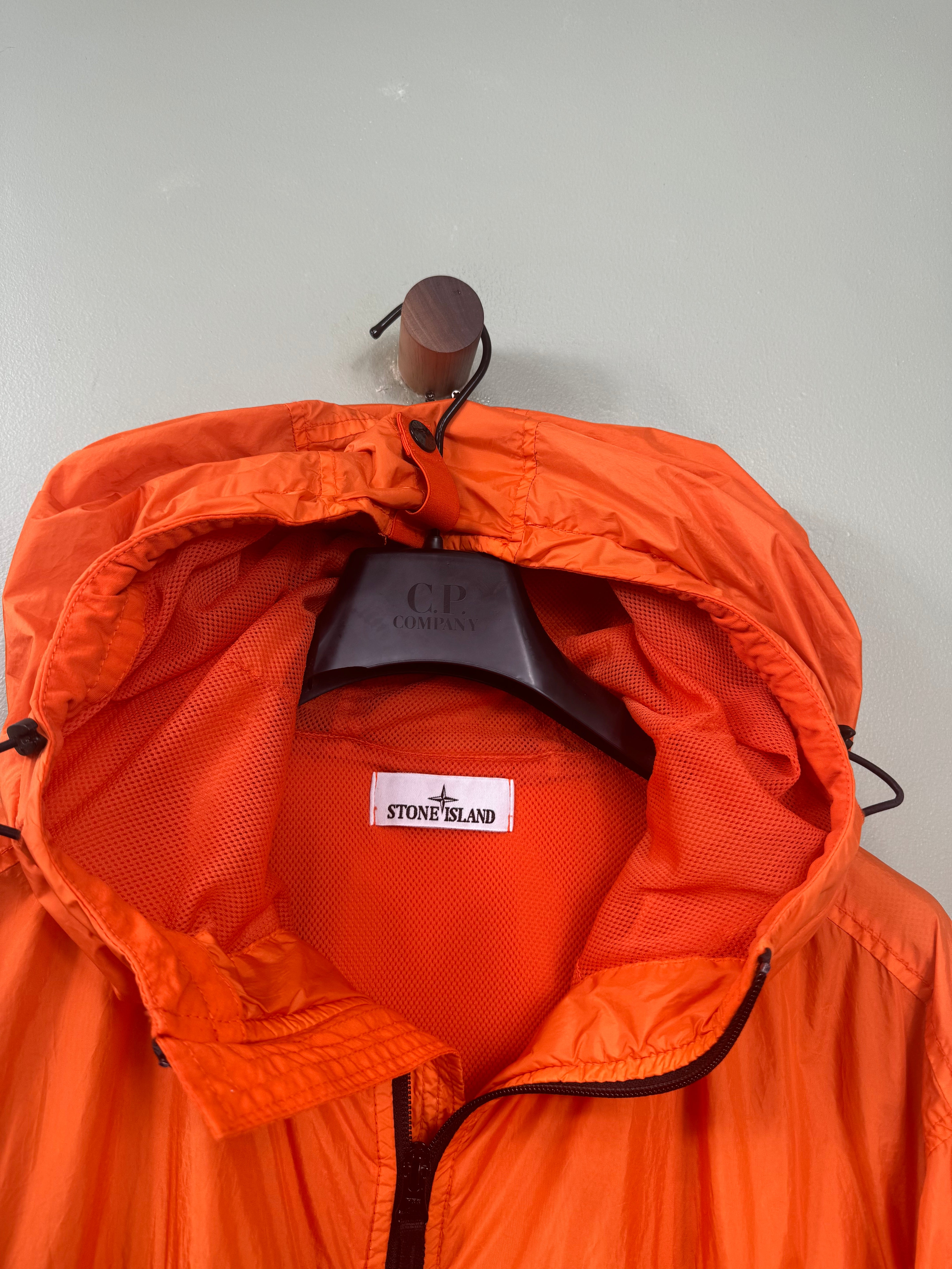 Stone Island Orange Garment Dyed Crinkle Reps Jacket