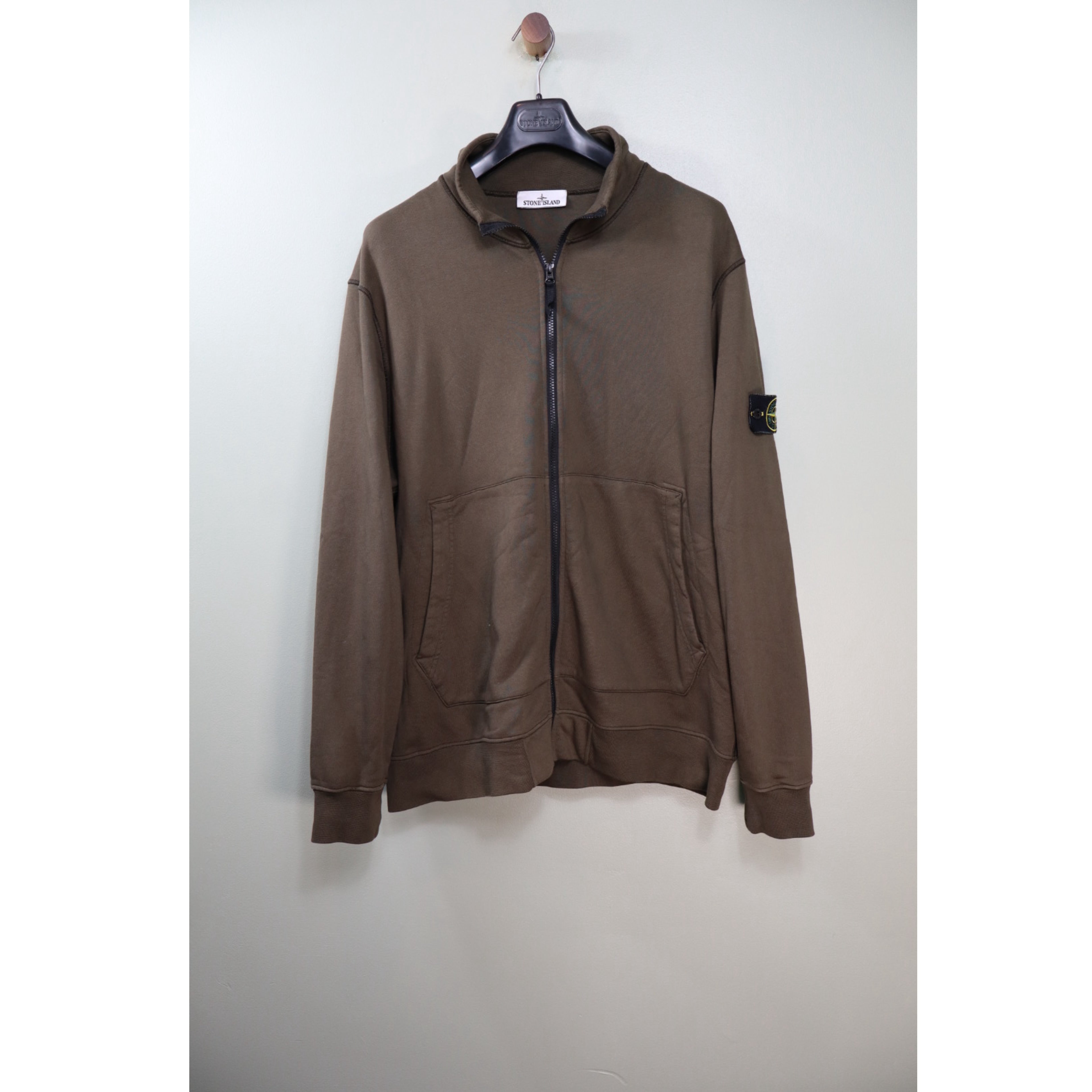 Stone Island Khaki Zipped Jumper