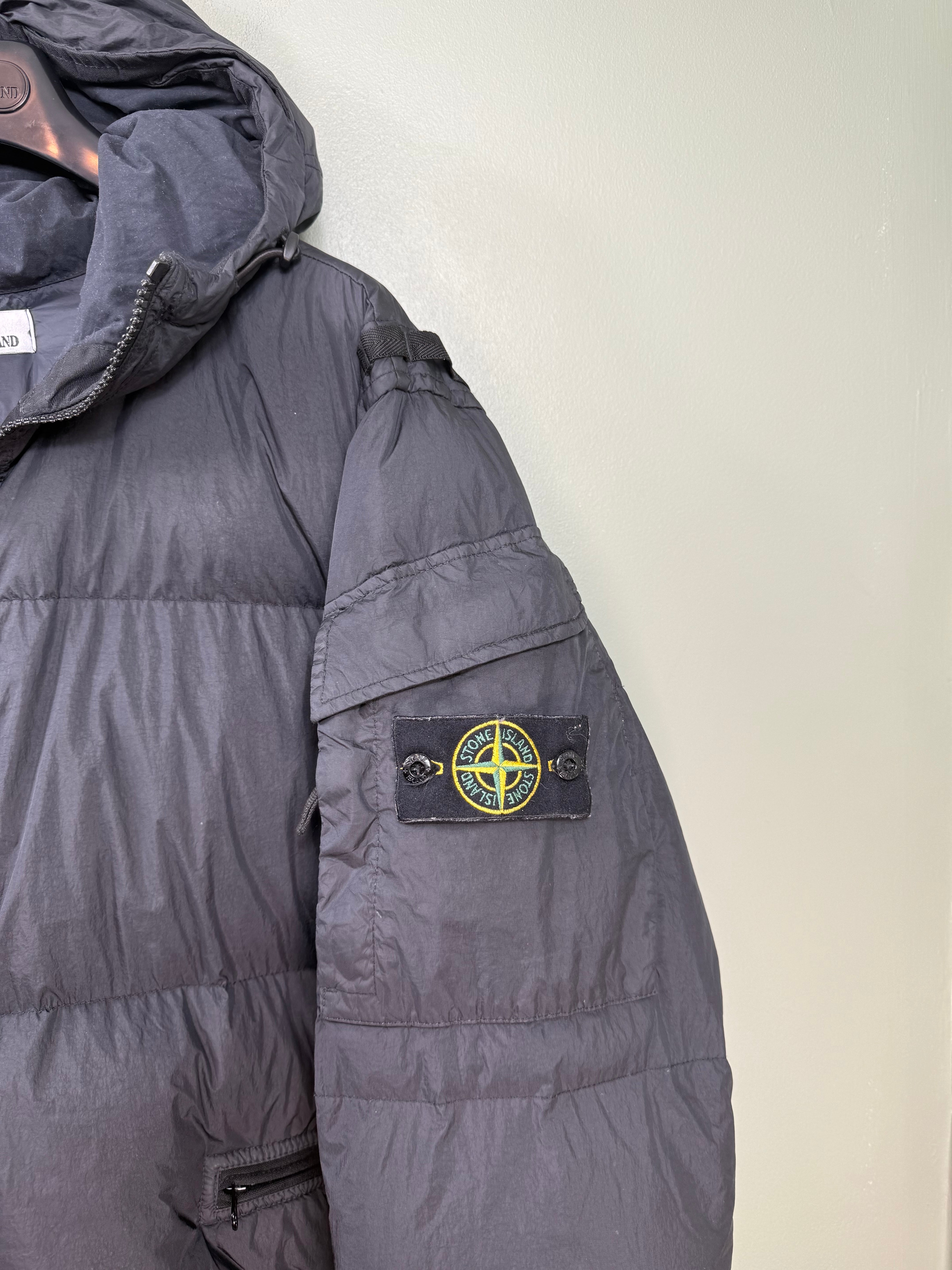 Stone Island Black Crinkle Reps Down Gilet
