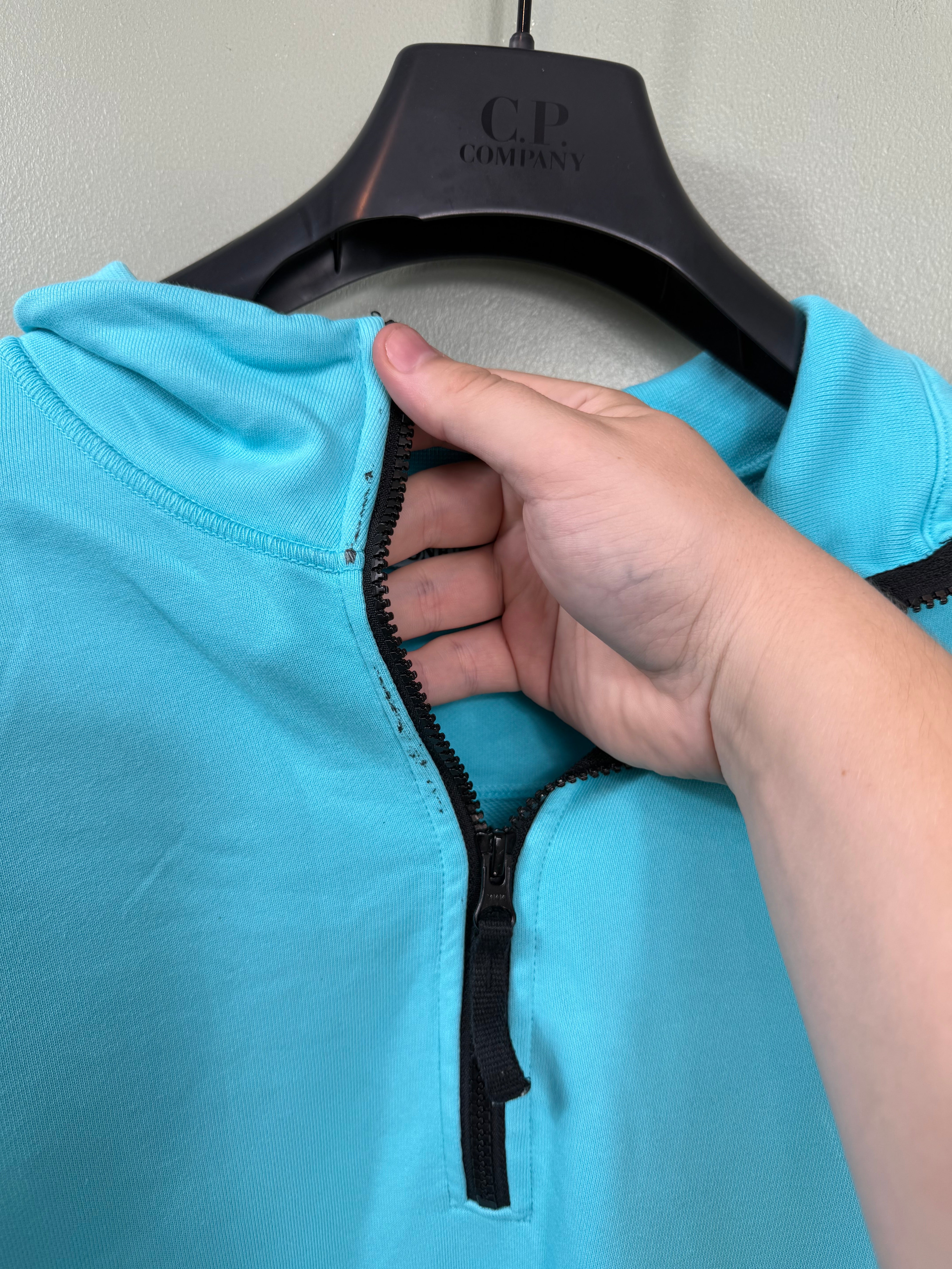 Stone Island Aqua Blue 1/4 Zip Jumper