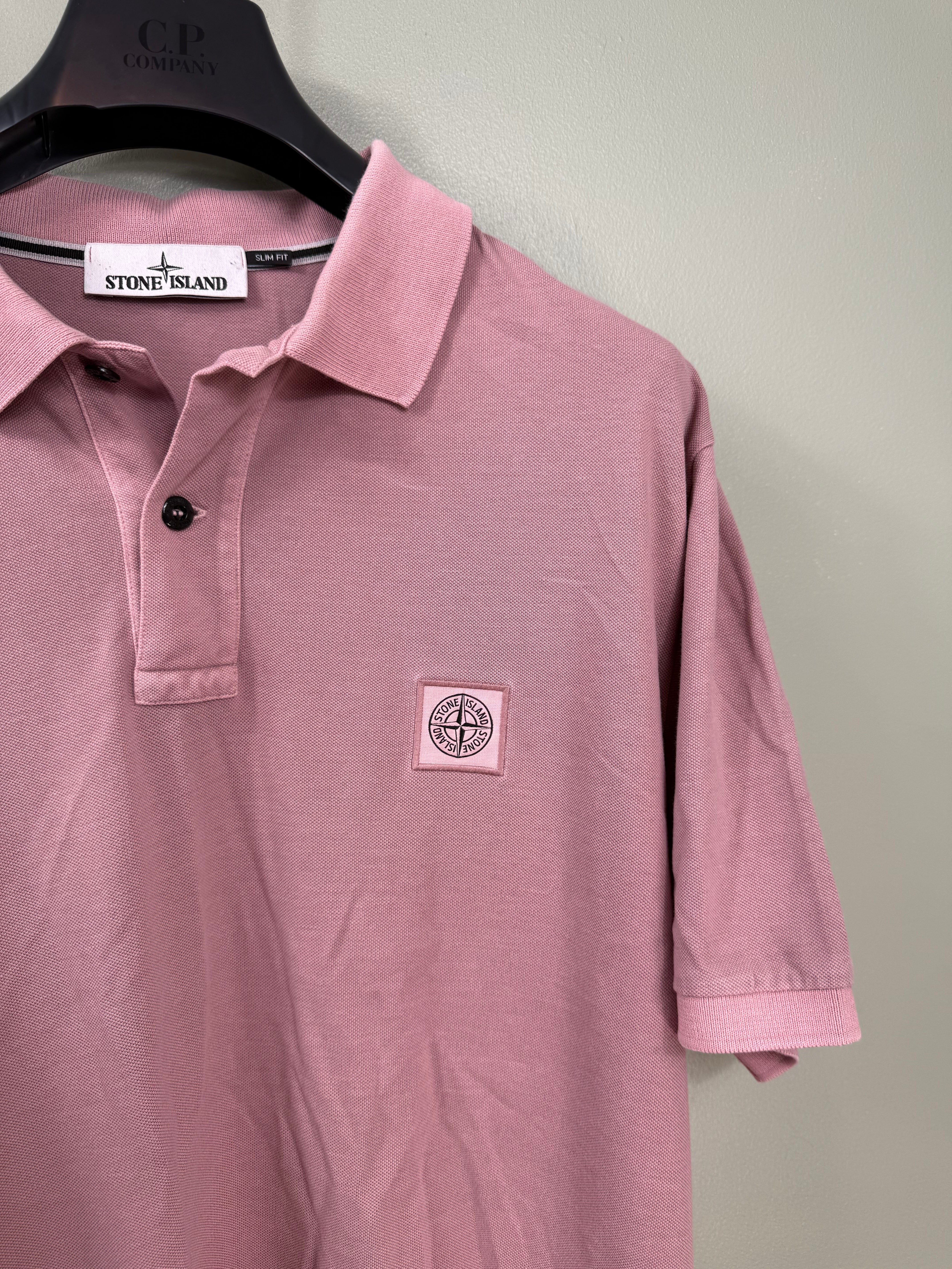 Stone Island Pink Slim Fit Polo