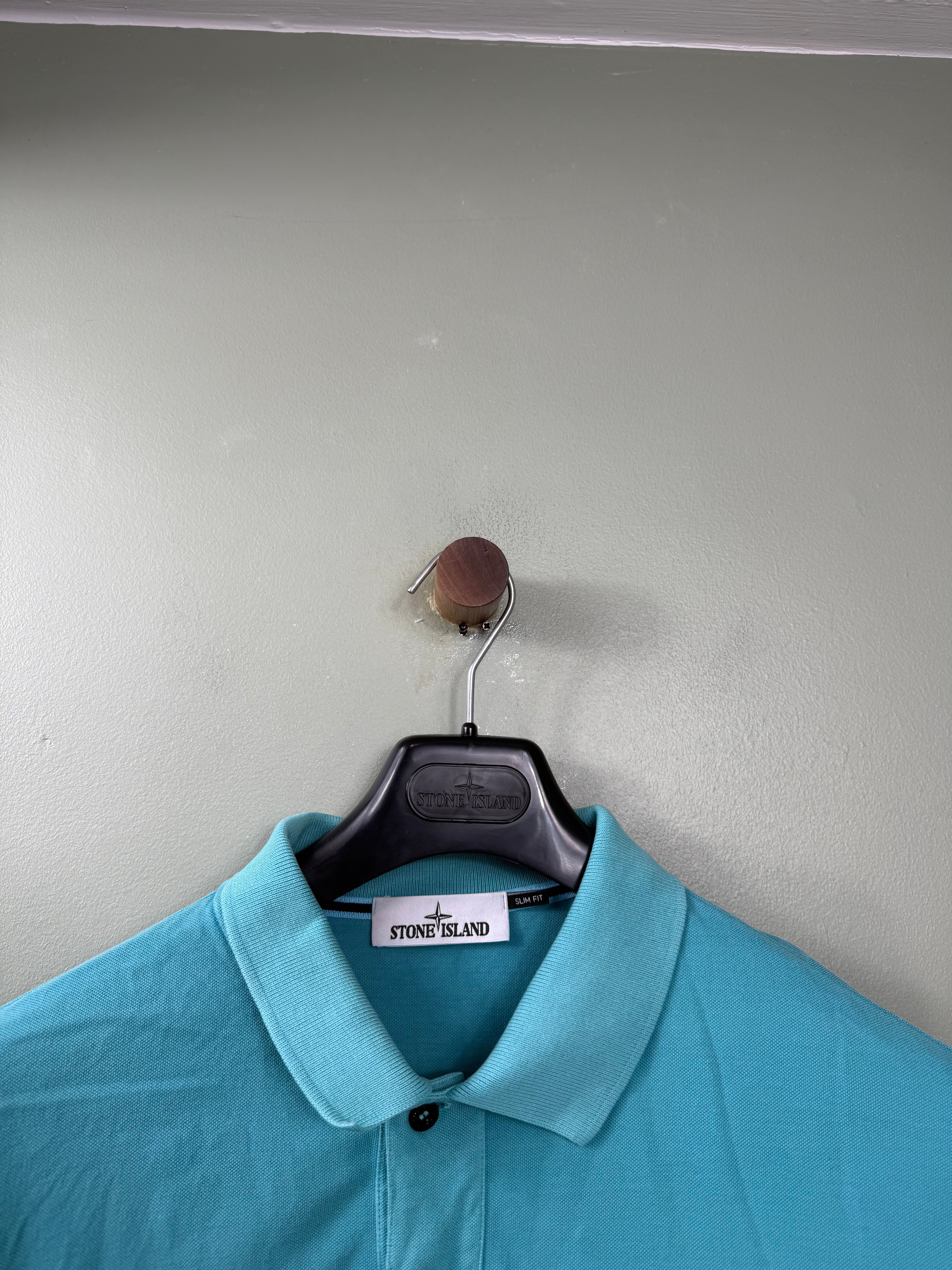 Stone Island Aqua Blue Slim Fit Polo