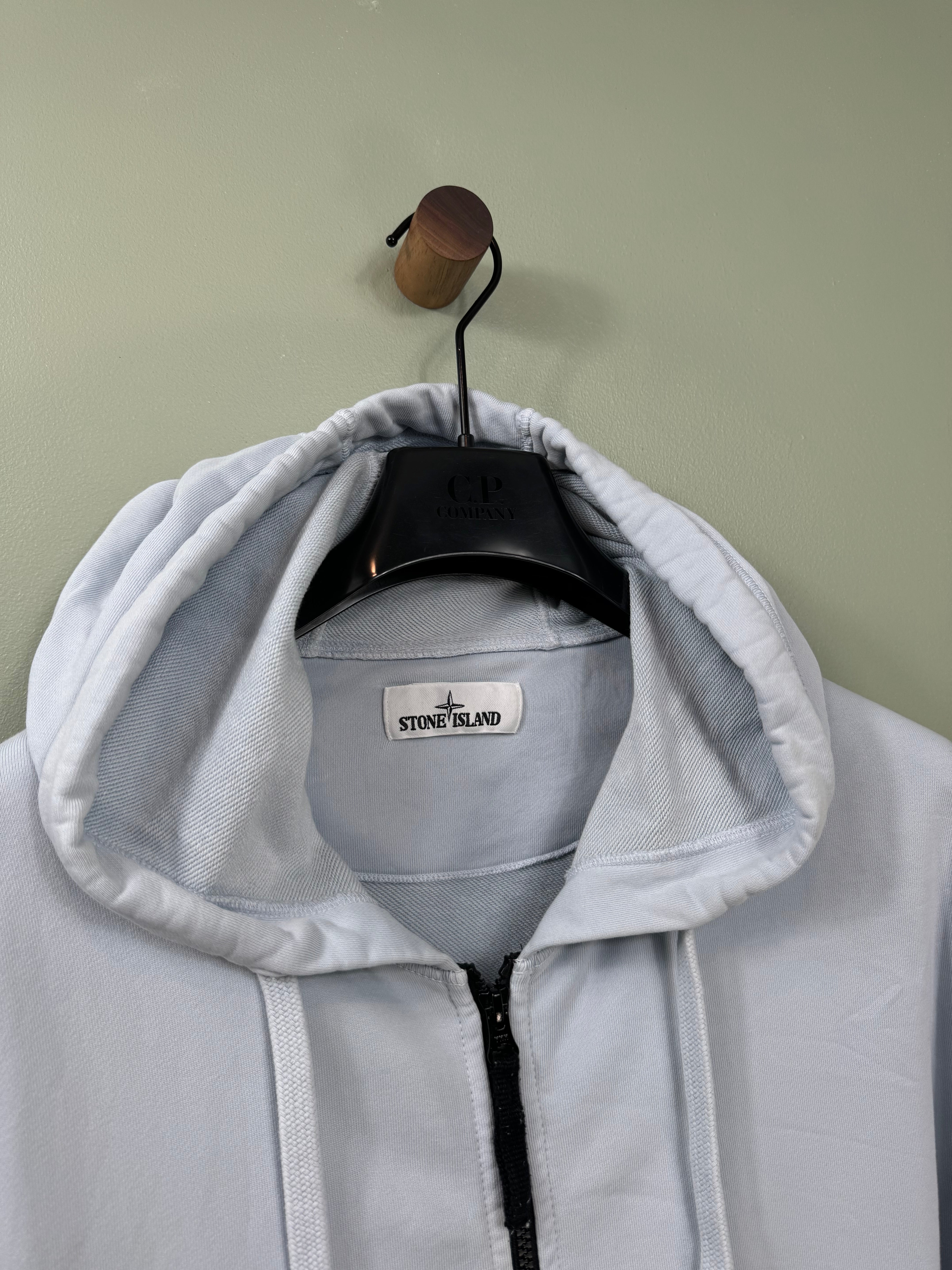 Stone Island Baby Blue Zipped Hoodie