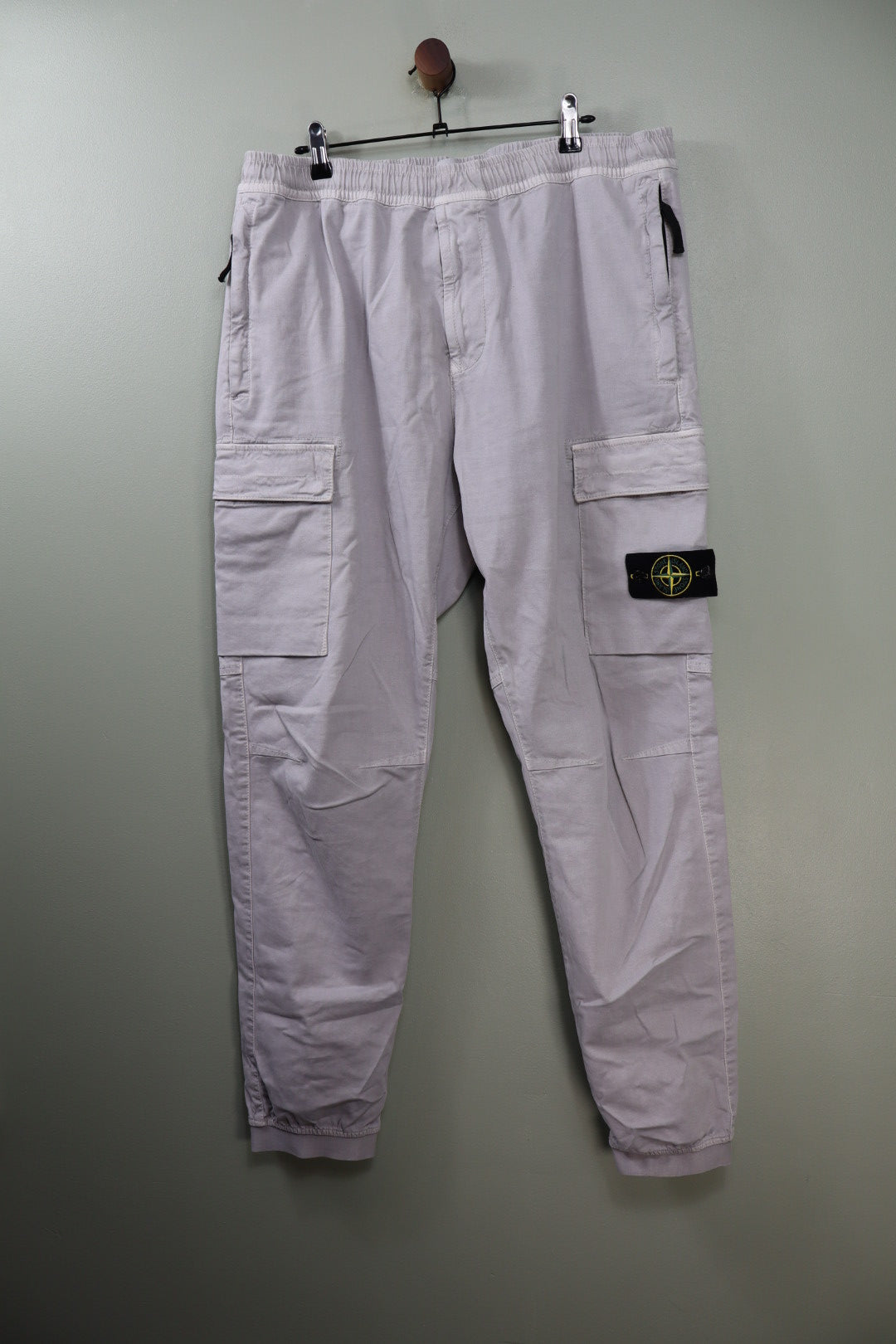Stone Island Light Grey RE-T Cargo Bottoms