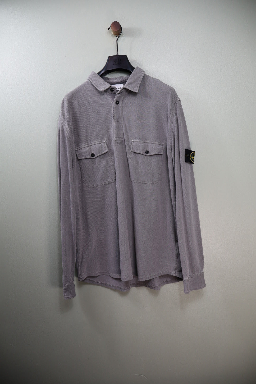 Stone Island Grey 1/4 Button Overshirt