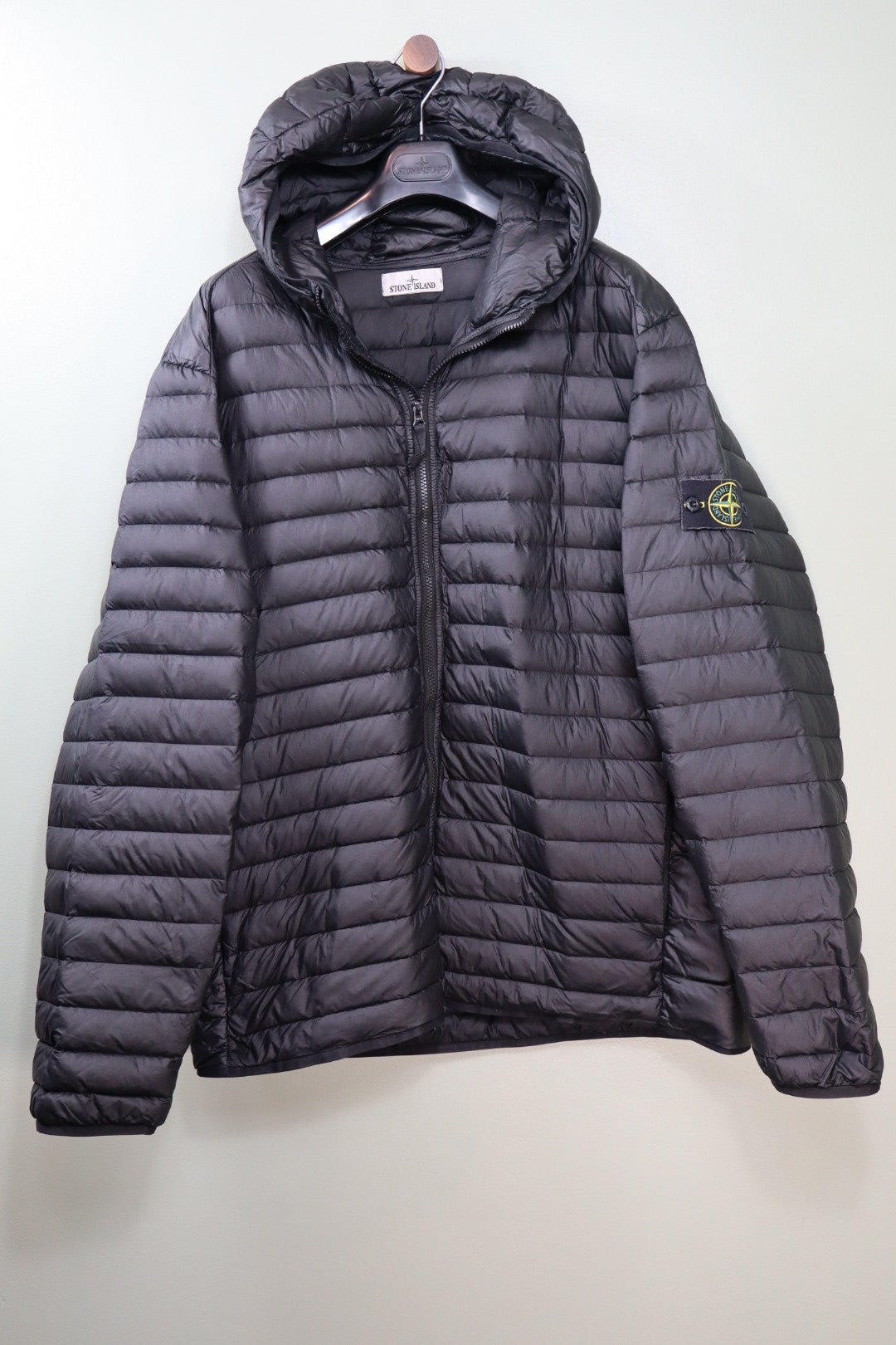 Stone Island Black Loom Woven Down Jacket