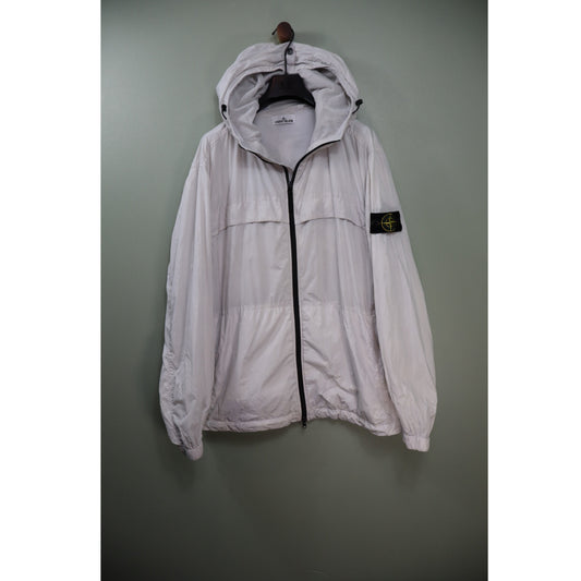 Stone Island White Crinkle Reps Jacket