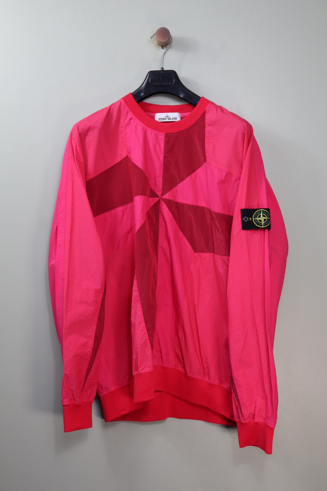Stone Island Pink Nylon Metal Star Inlay Jumper