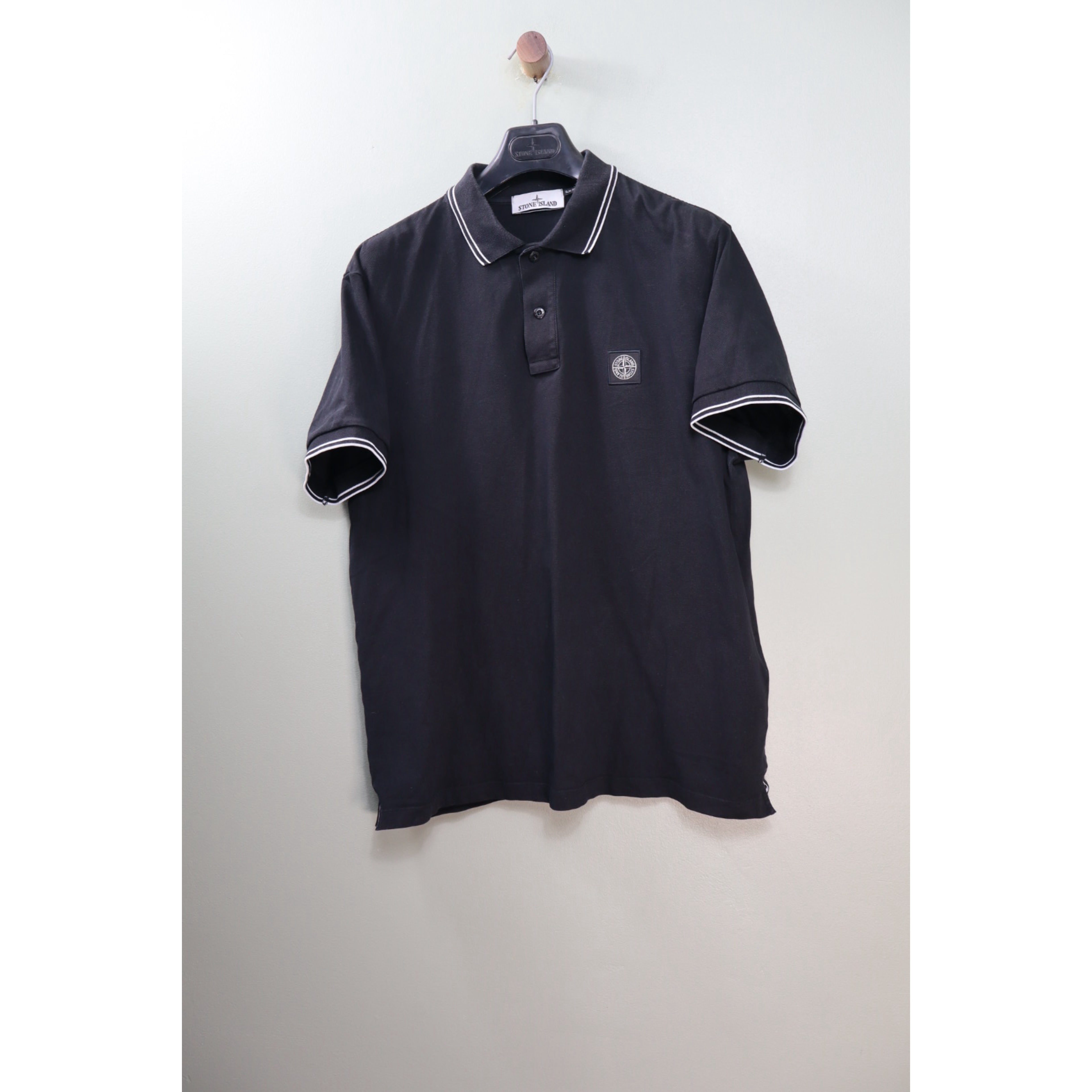 Stone Island Black Slim Fit Polo