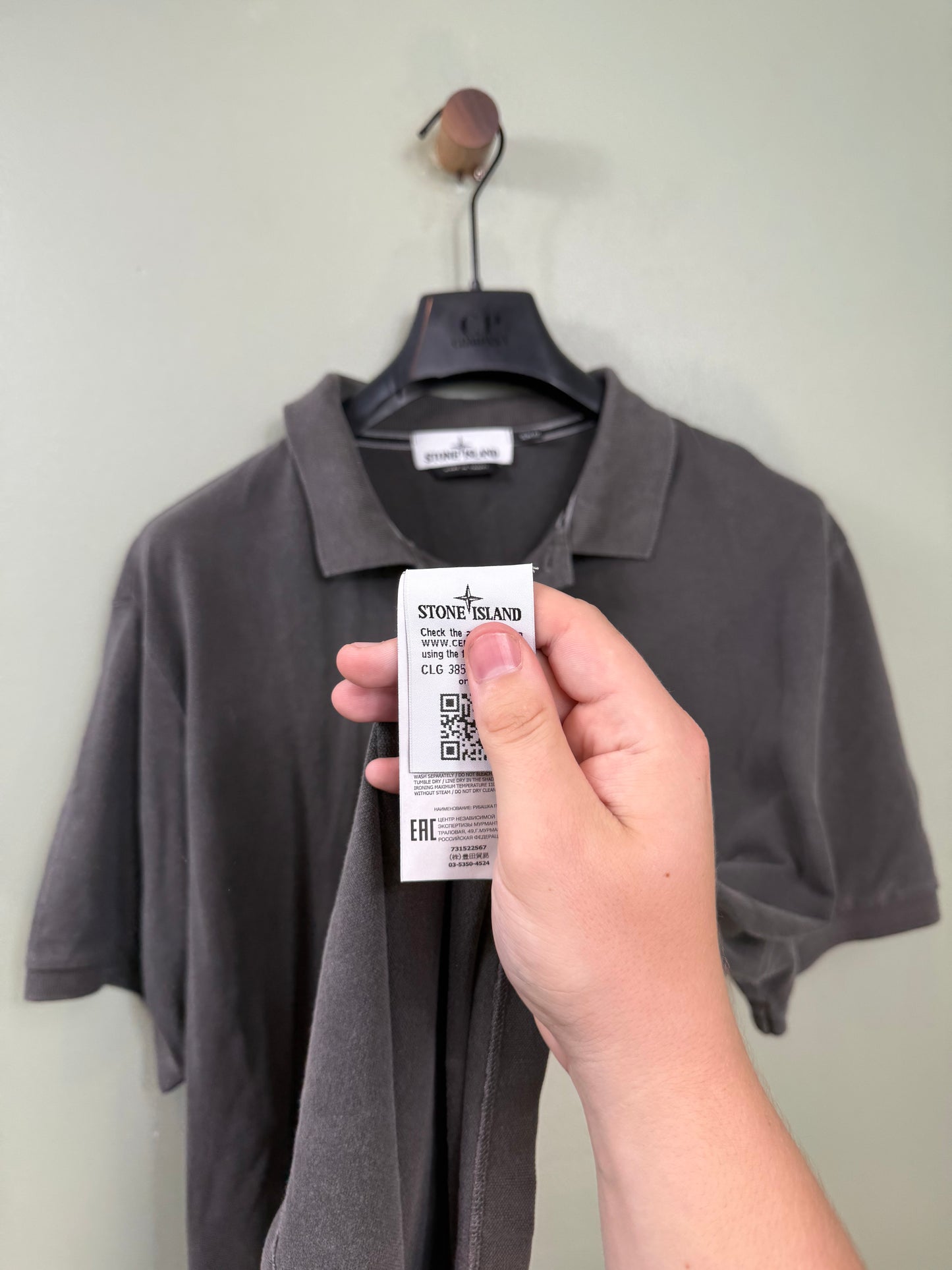 Stone Island Grey Slim Fit Polo