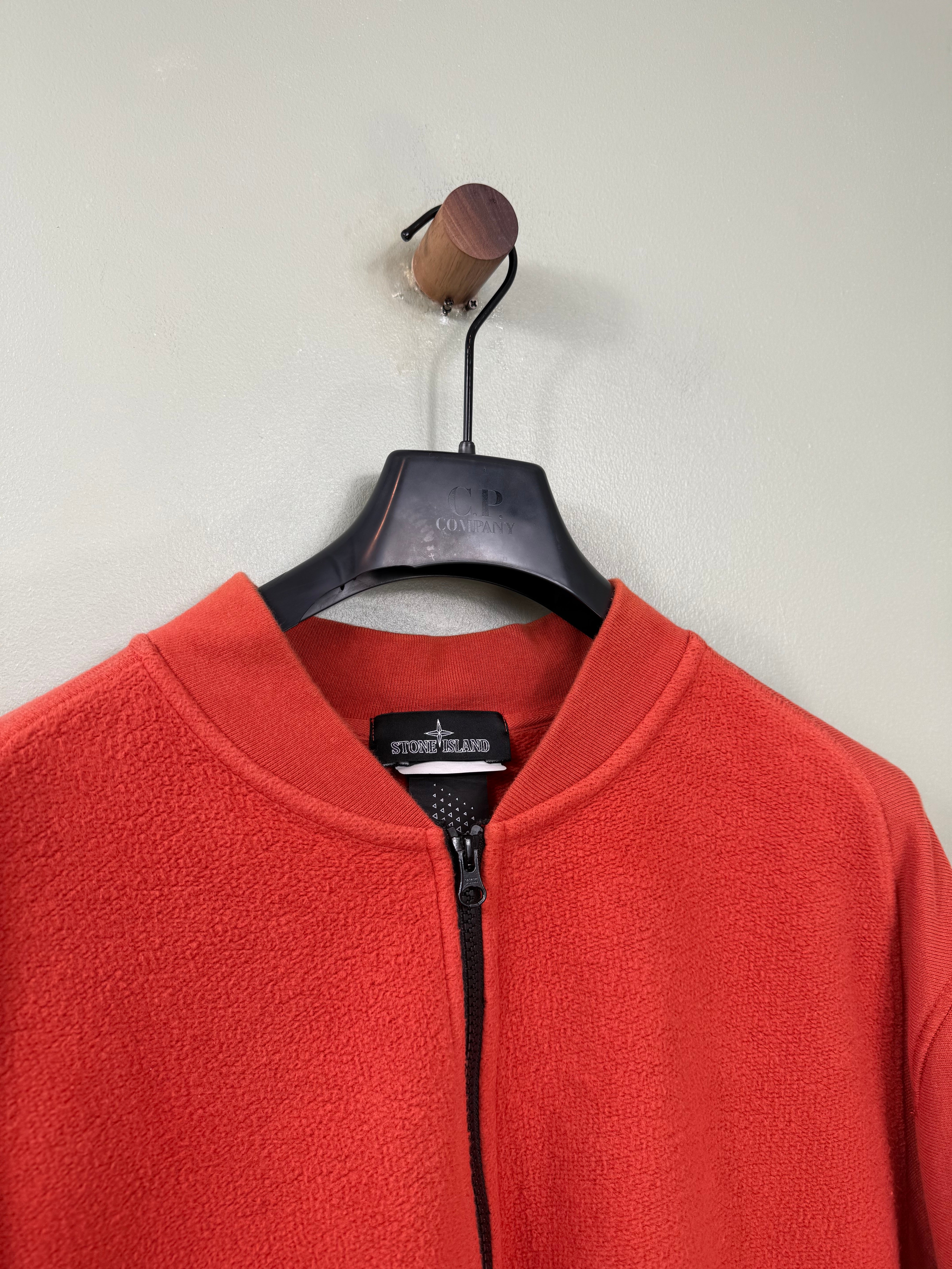 Stone Island Orange Shadow Project Fleece Bomber Jumper