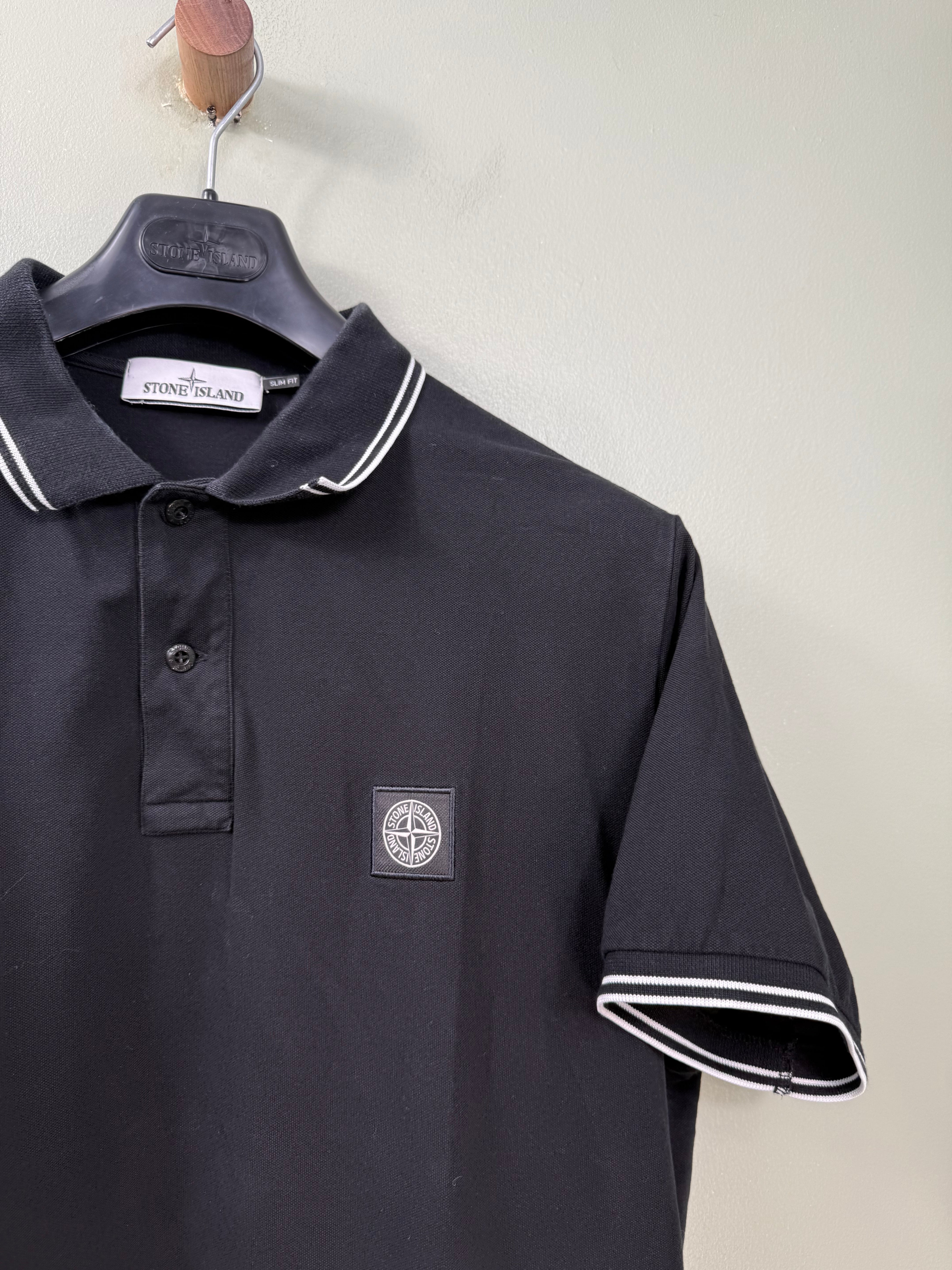 Stone Island Black Slim Fit Polo