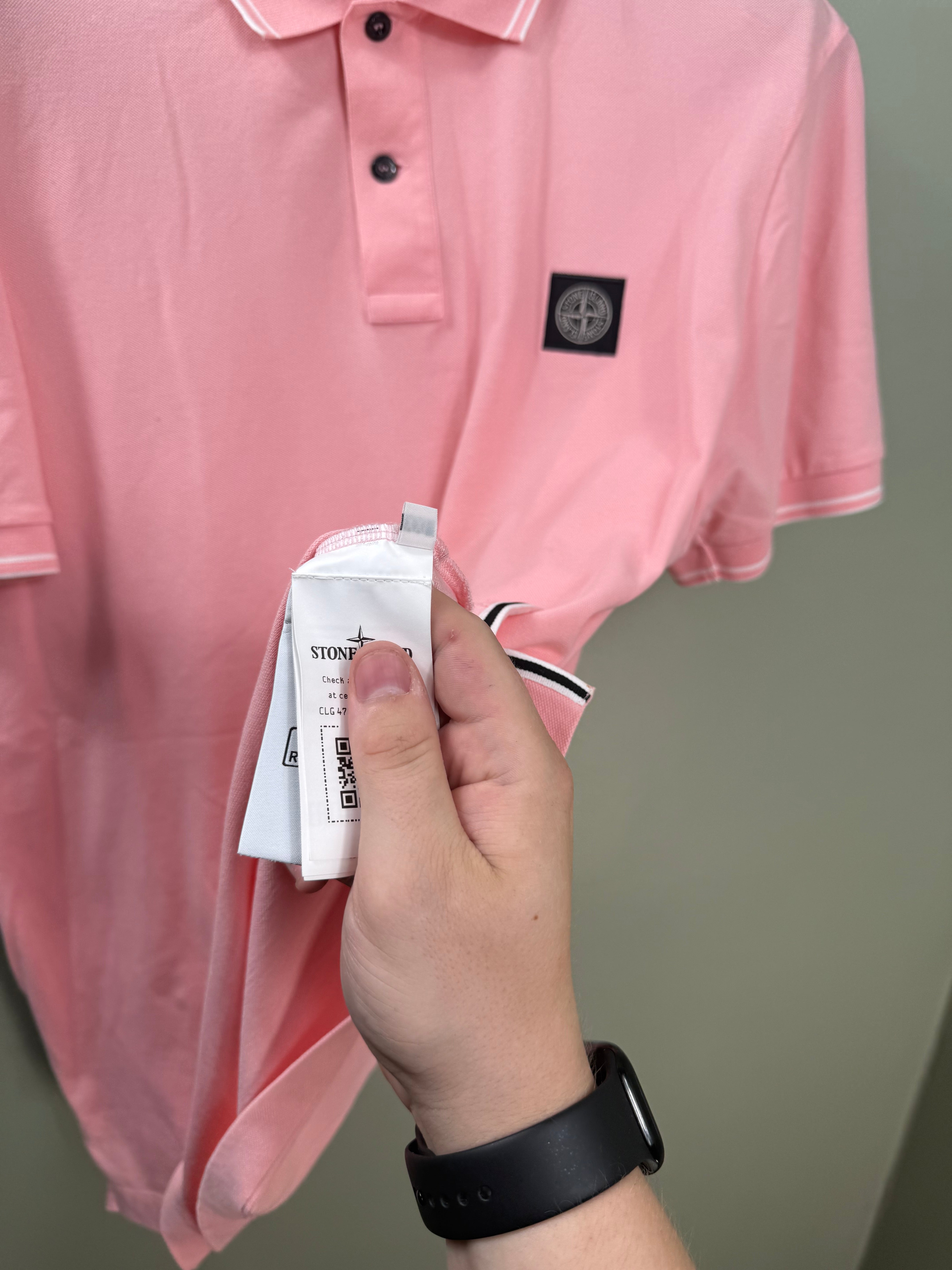 Stone Island Pink Slim Fit Polo