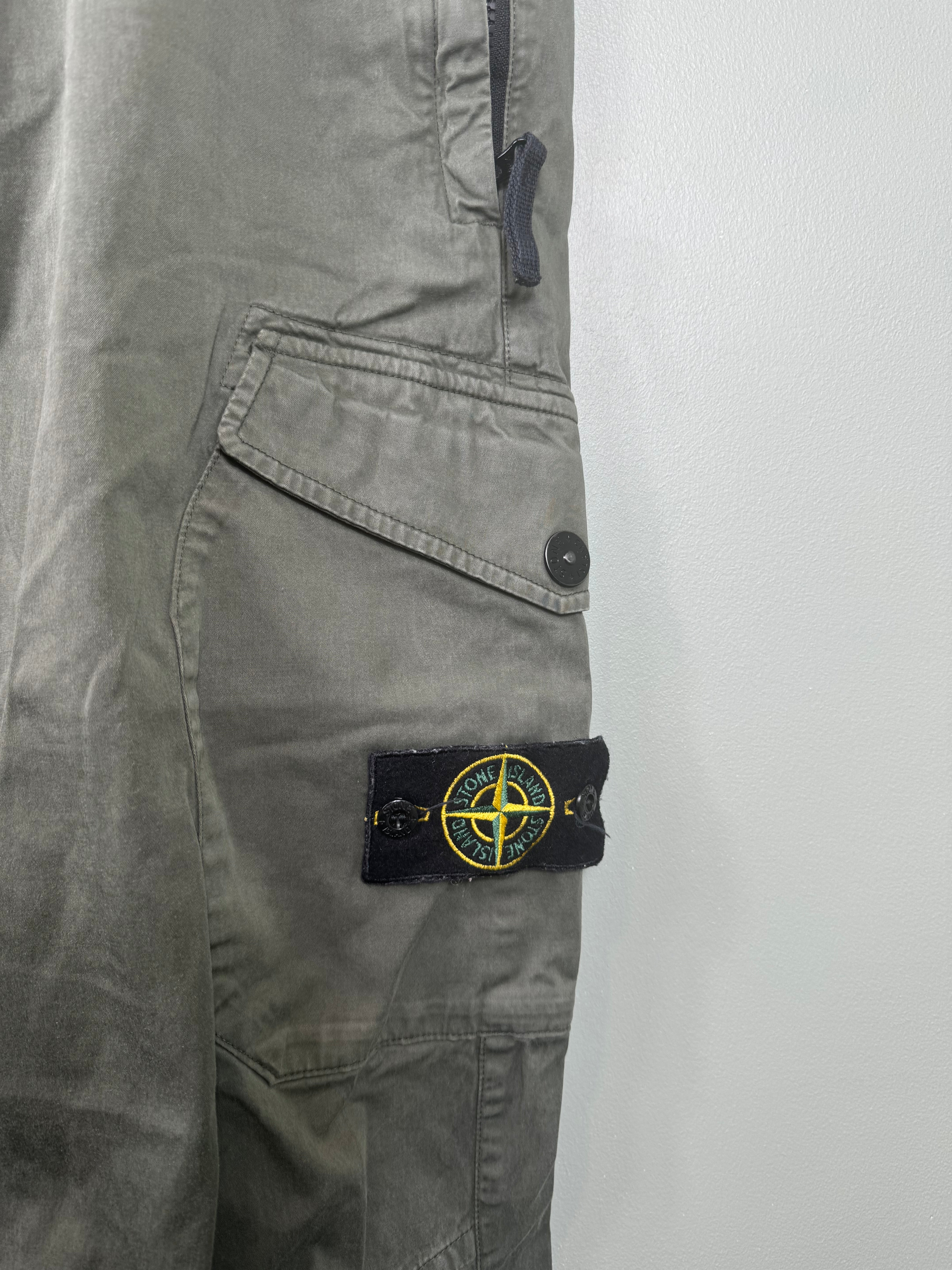 Stone Island Khaki RE-T Cargo Bottoms