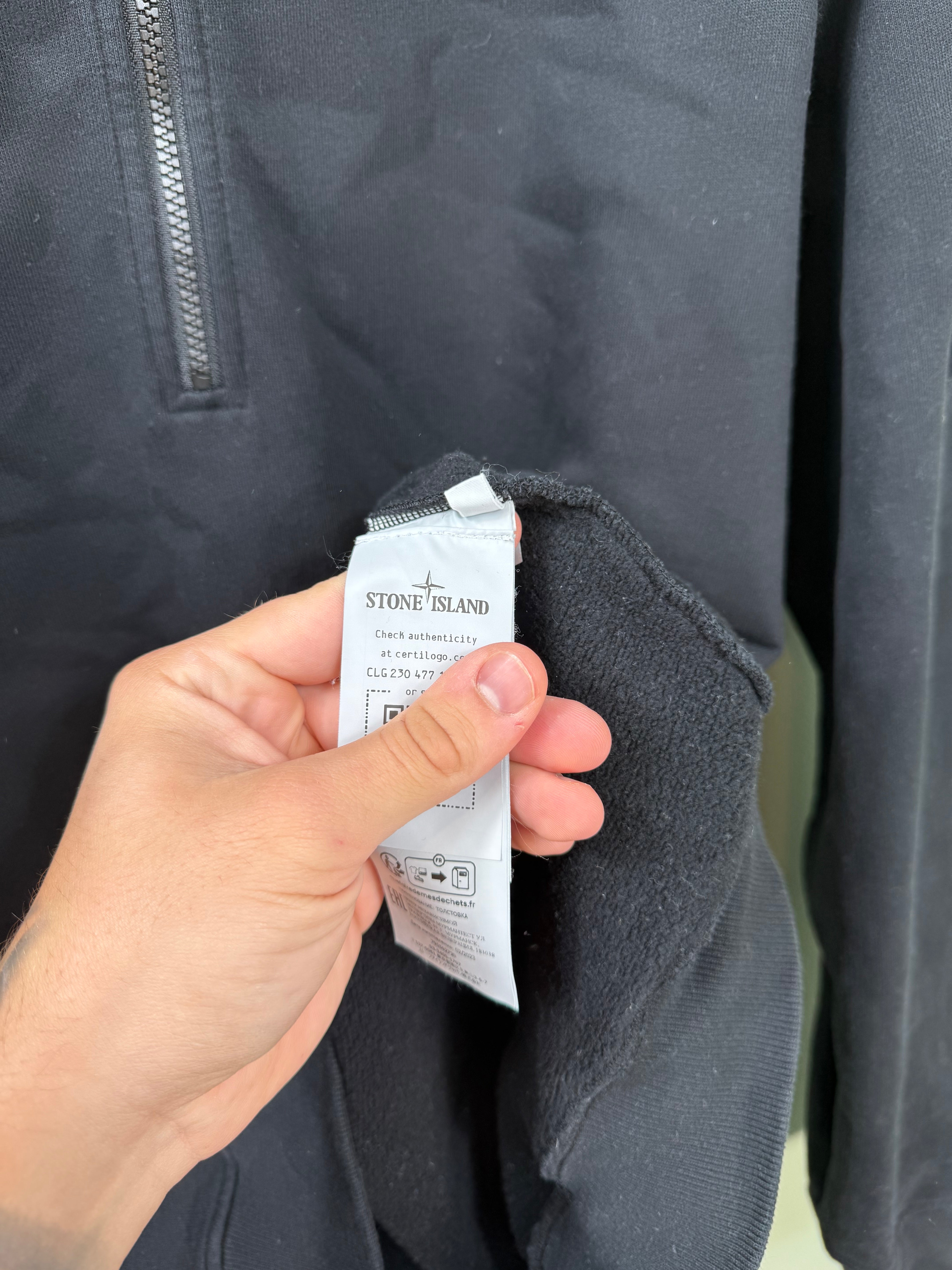 Stone Island Black 1/4 Zip Jumper