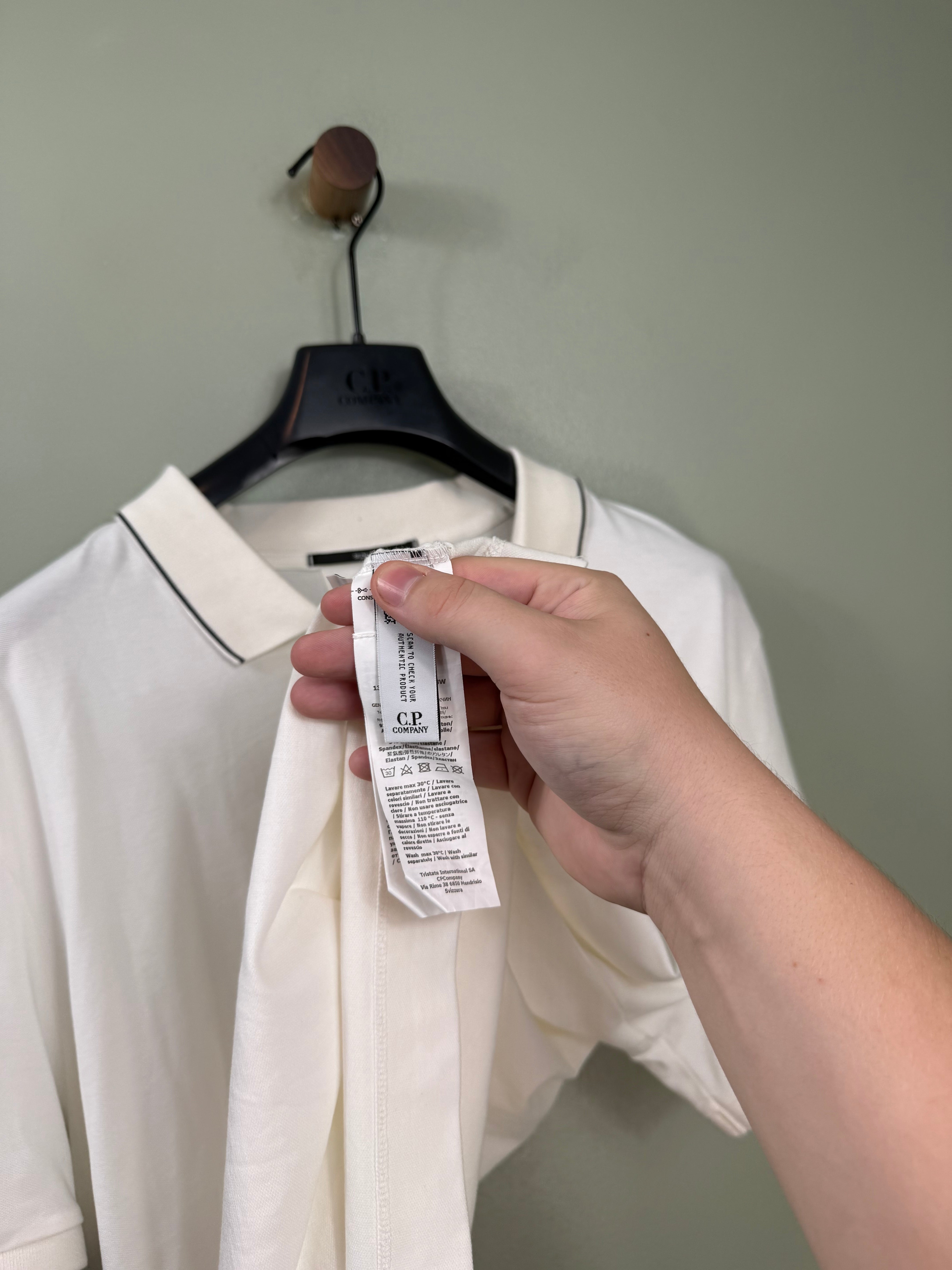 C.P. Company White Slim Fit Polo