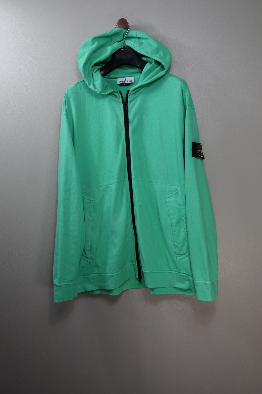 Stone Island Green Zipped Hoodie