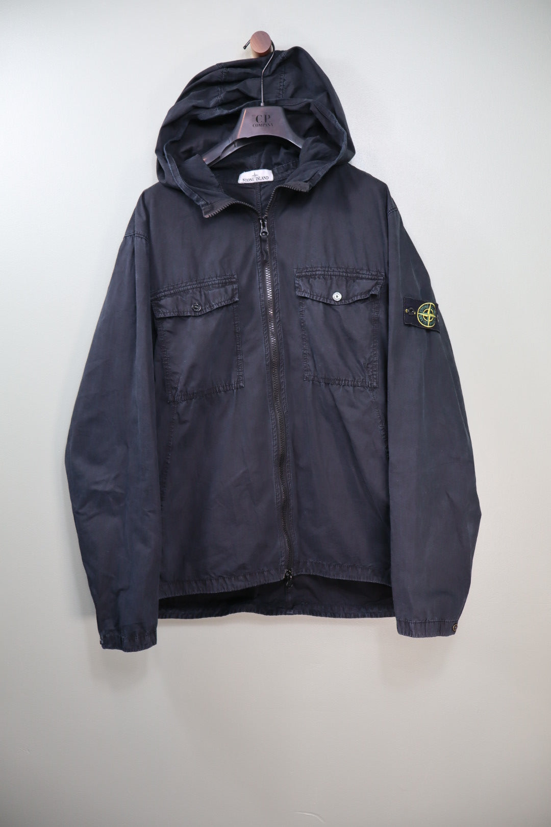 Stone Island Black Hooded Overshirt