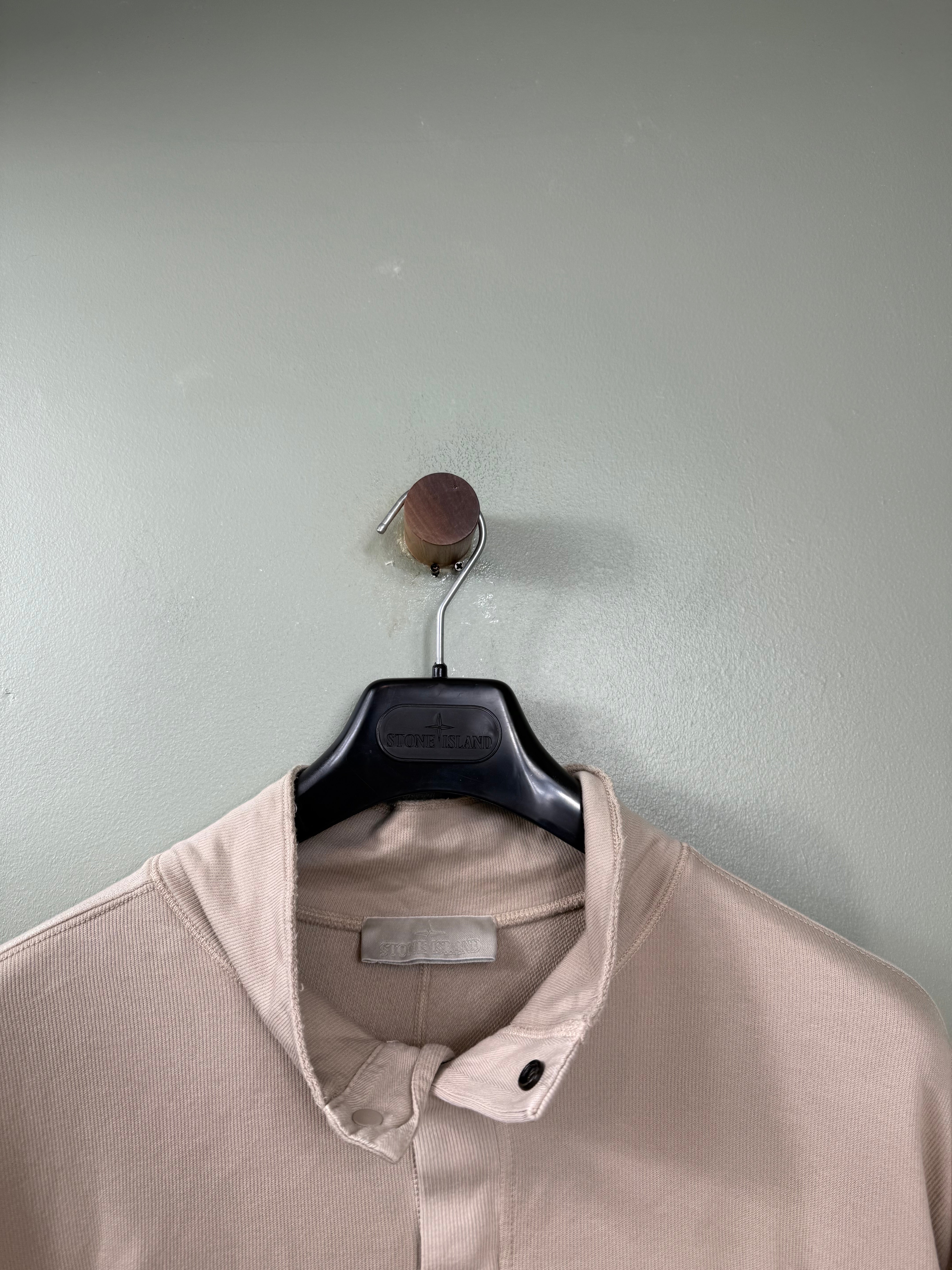 Stone Island Beige Ghost 1/4 Button Jumper