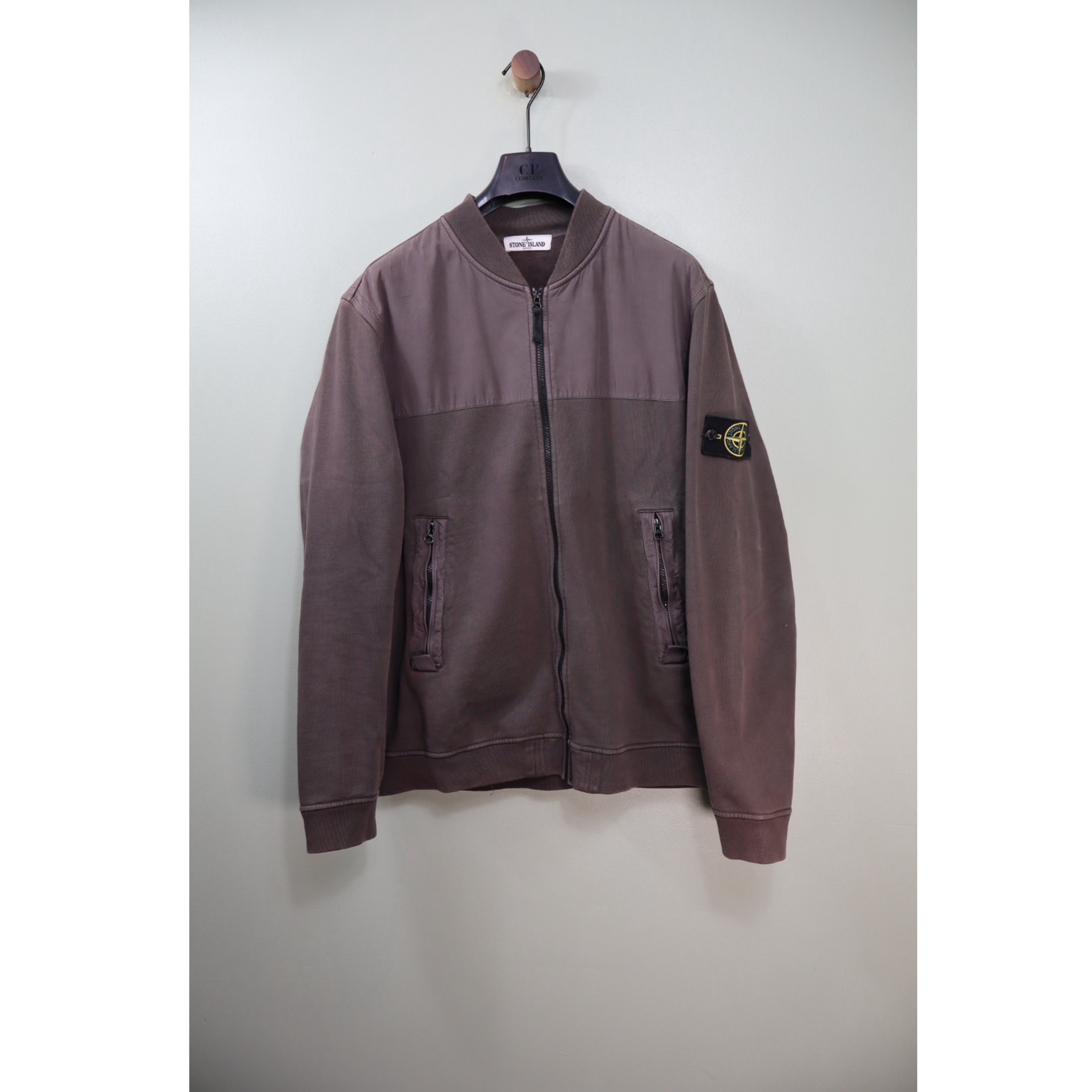 Stone Island Khaki Zipped Jumper
