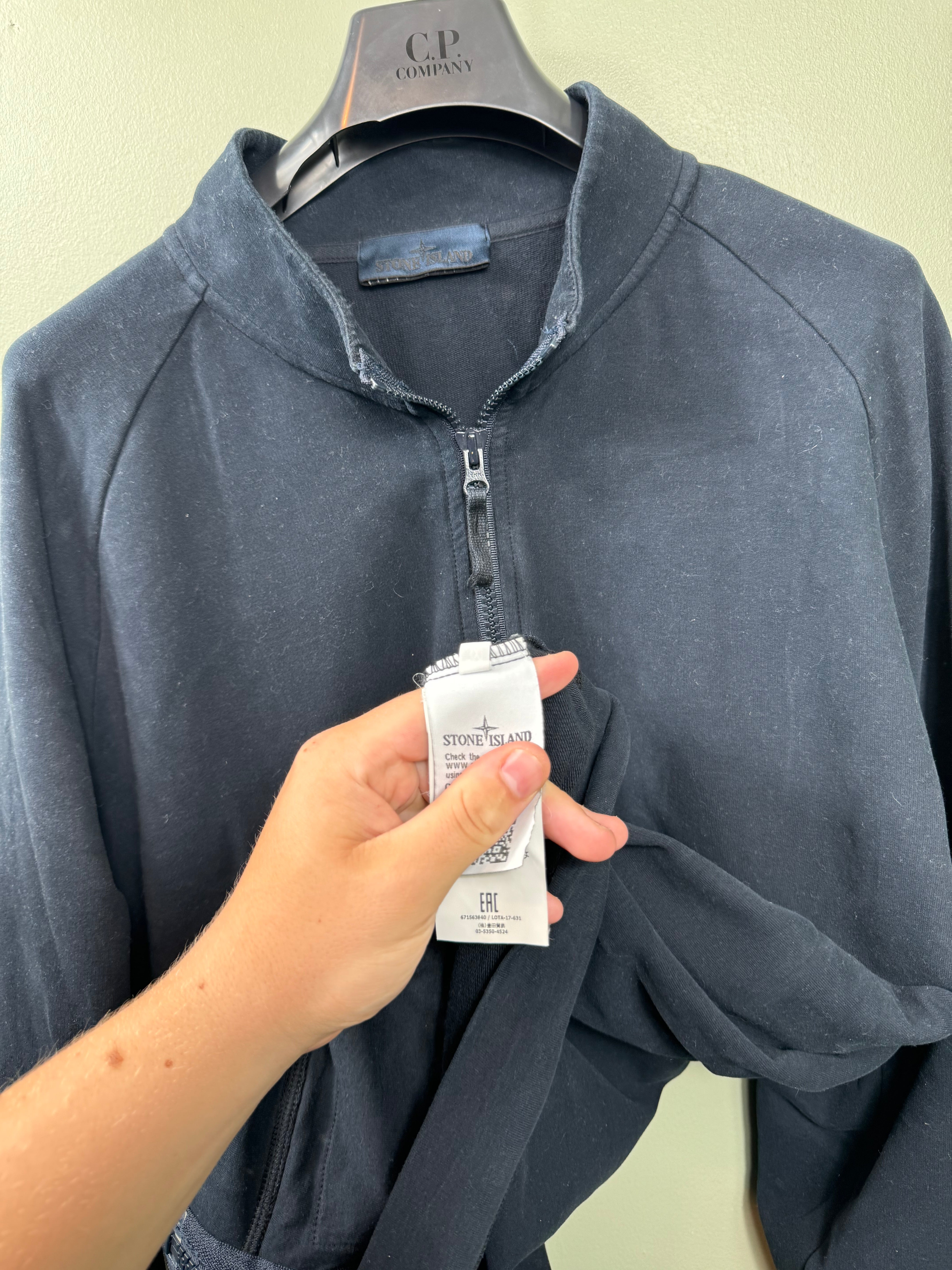 Stone Island Navy Ghost Zip Jumper