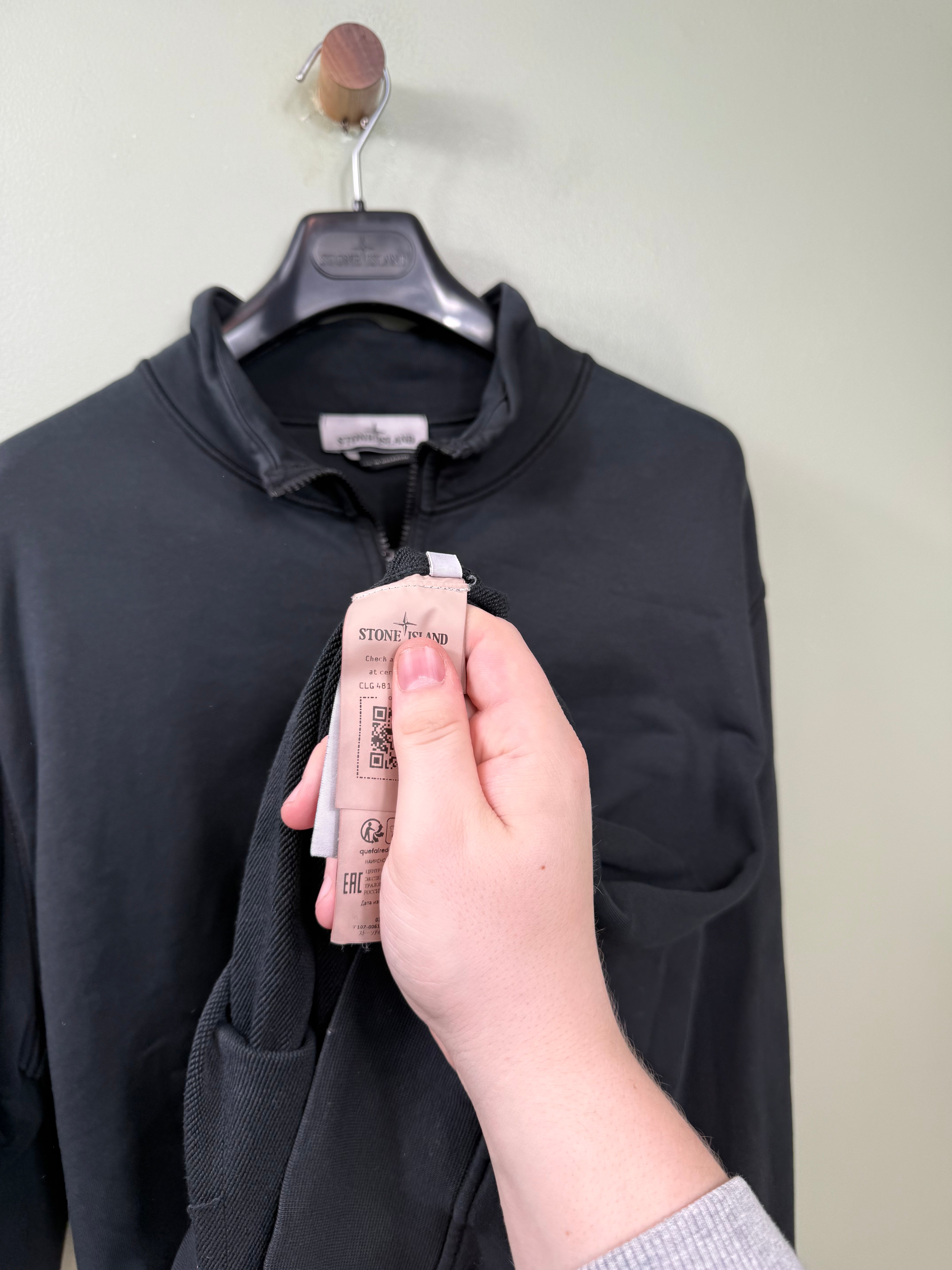 Stone Island Black 1/4 Zip Jumper