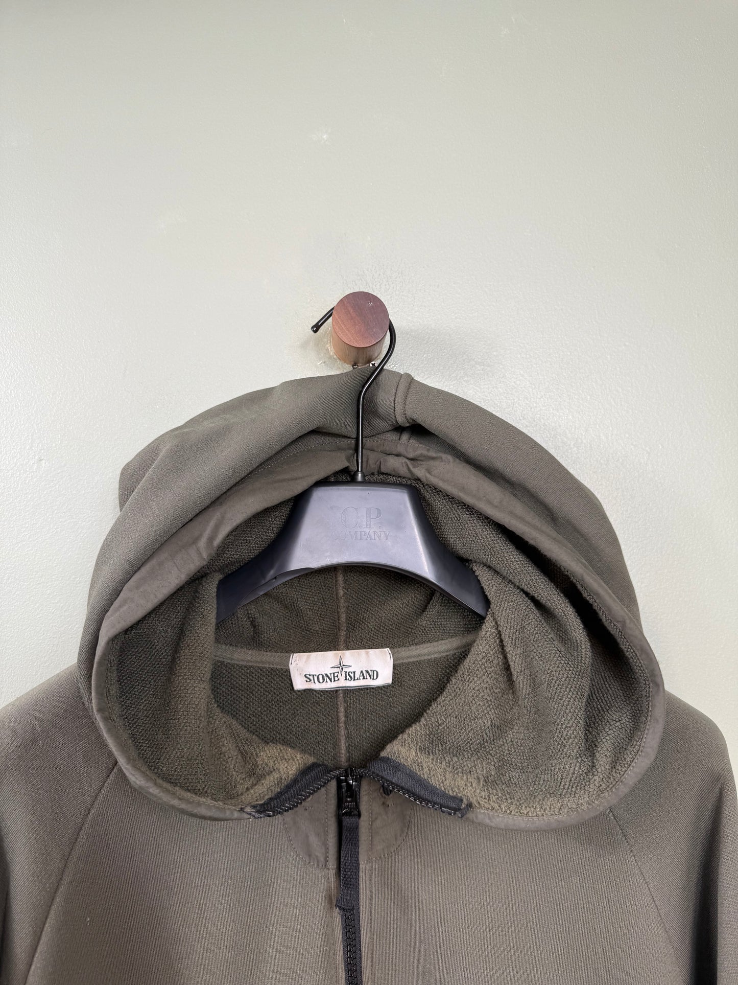 Stone Island Khaki 1/4 Zip Hoodie