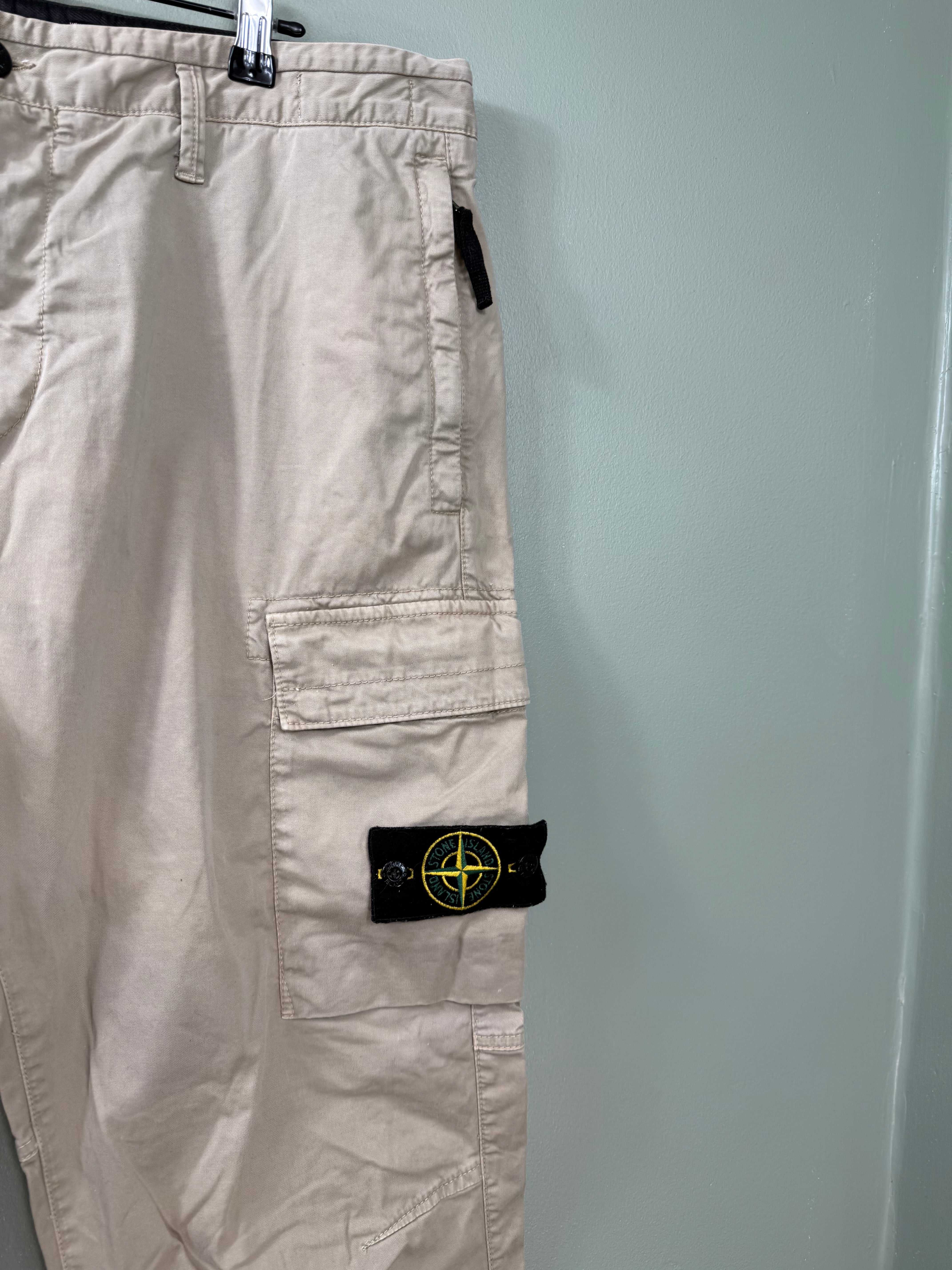 Stone Island Beige RE-T Cargo Bottoms