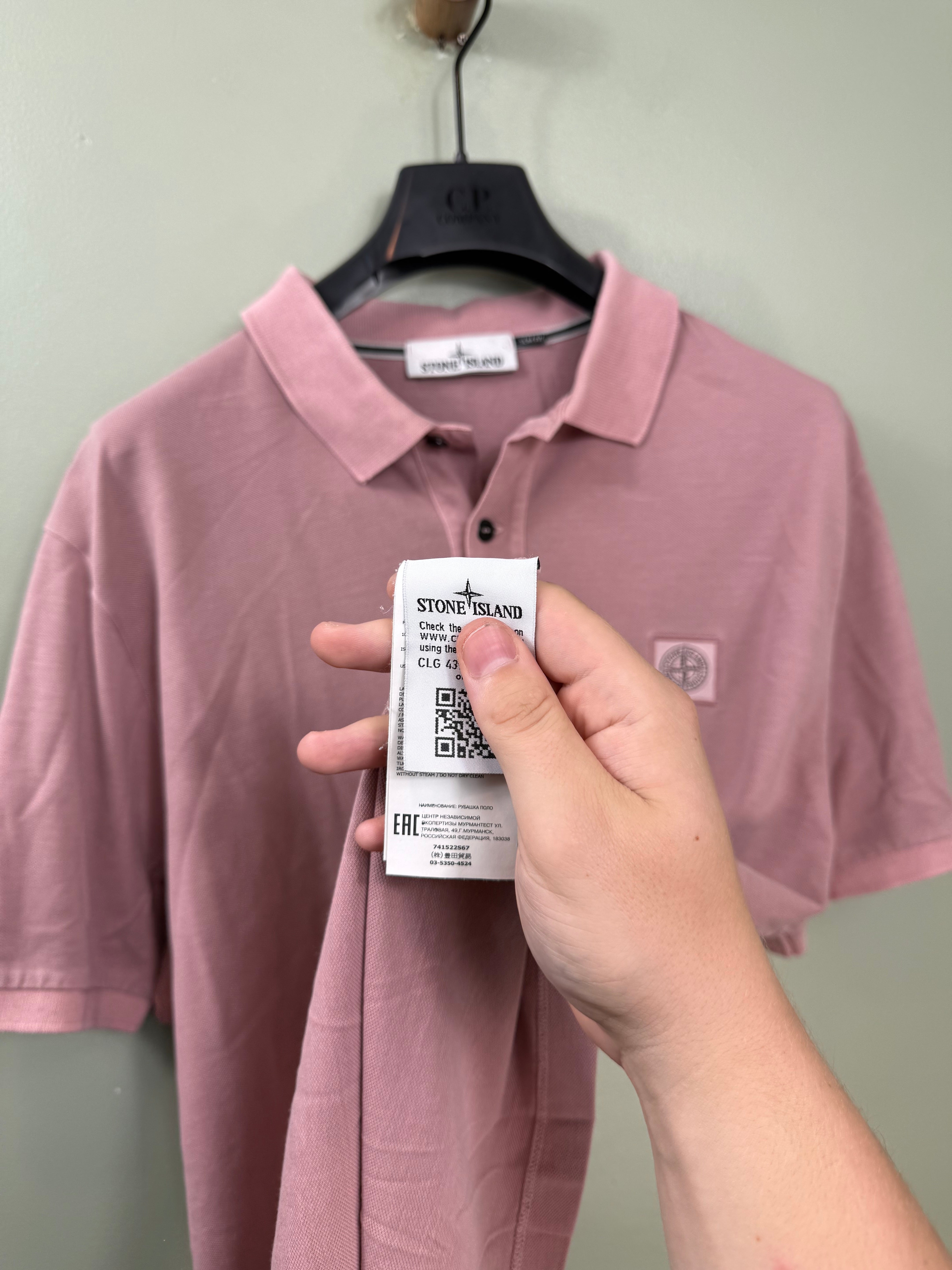 Stone Island Pink Slim Fit Polo