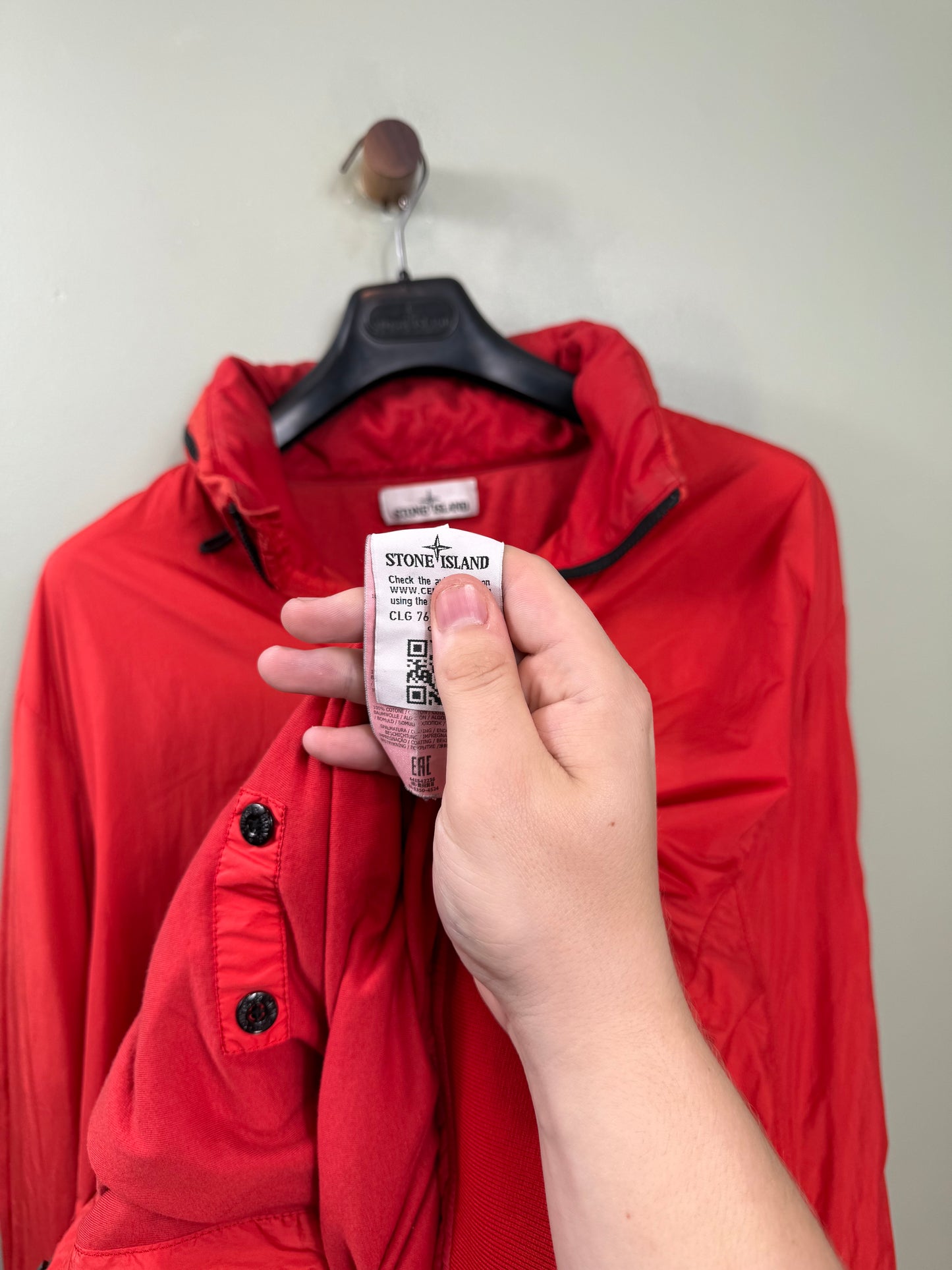Stone Island Red Crinkle Reps Jacket