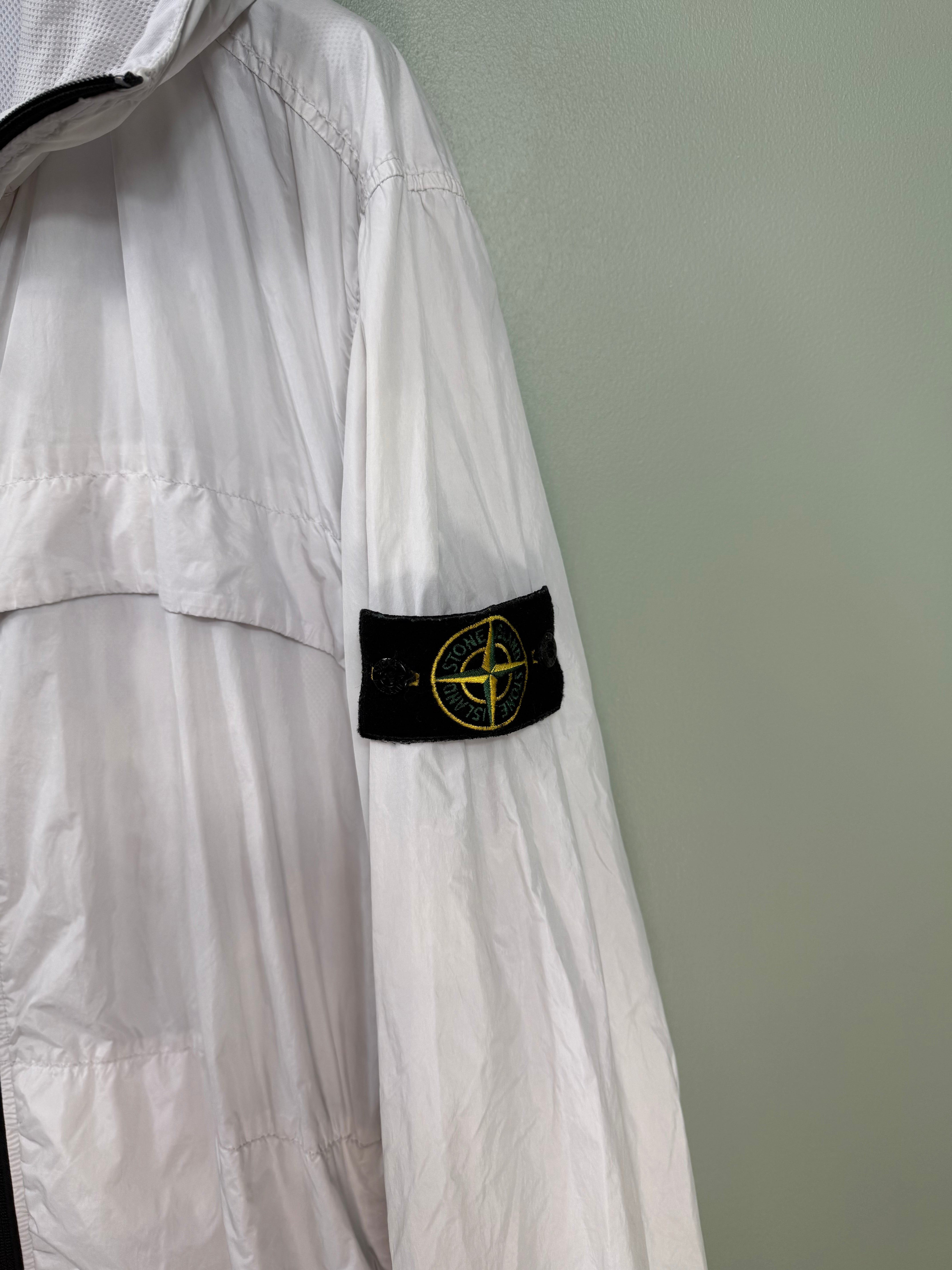 Stone Island White Crinkle Reps Jacket