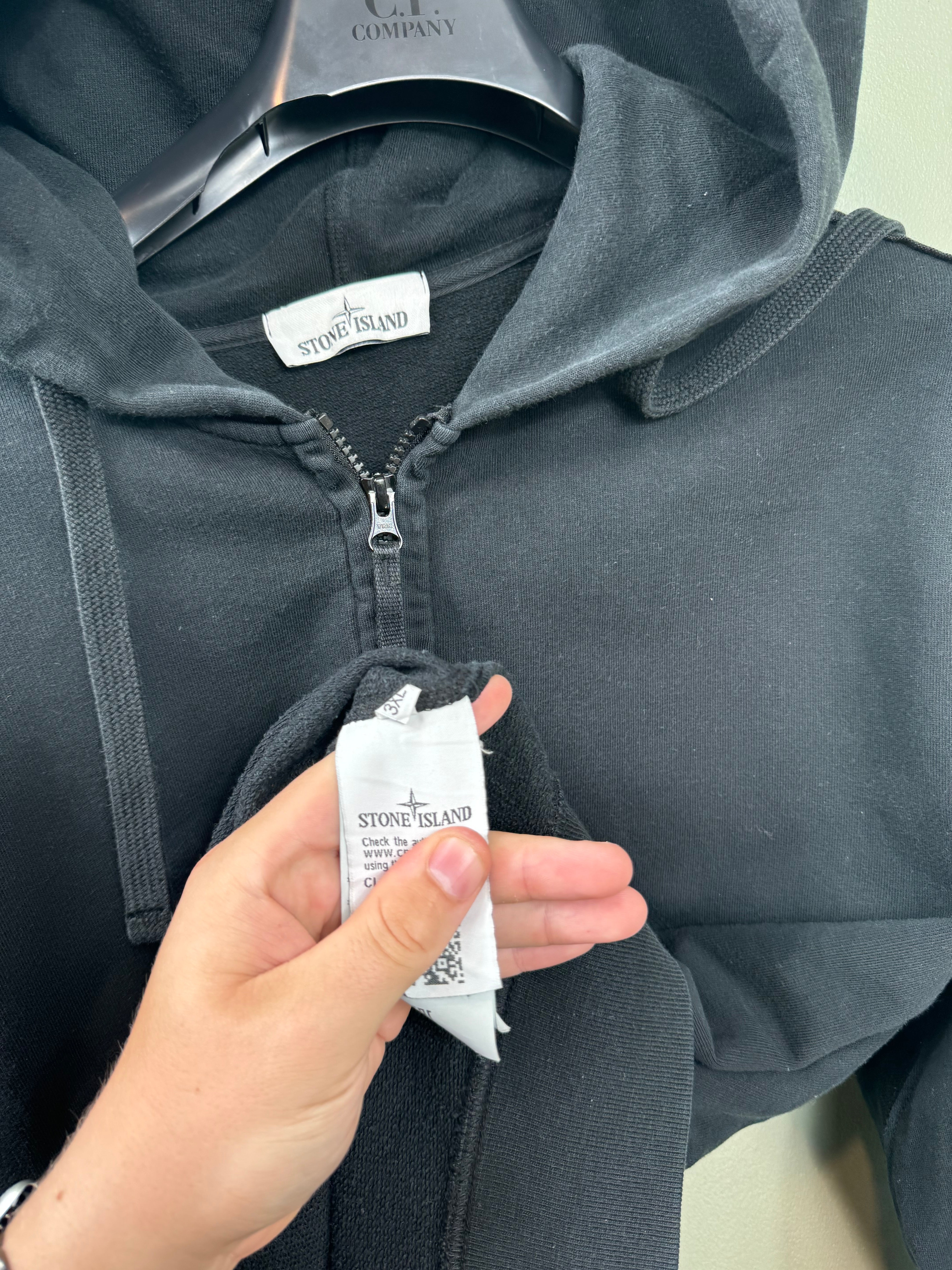 Stone Island Black Zipped Hoodie