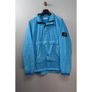 Stone Island Aqua Blue Resin Poplin Smock