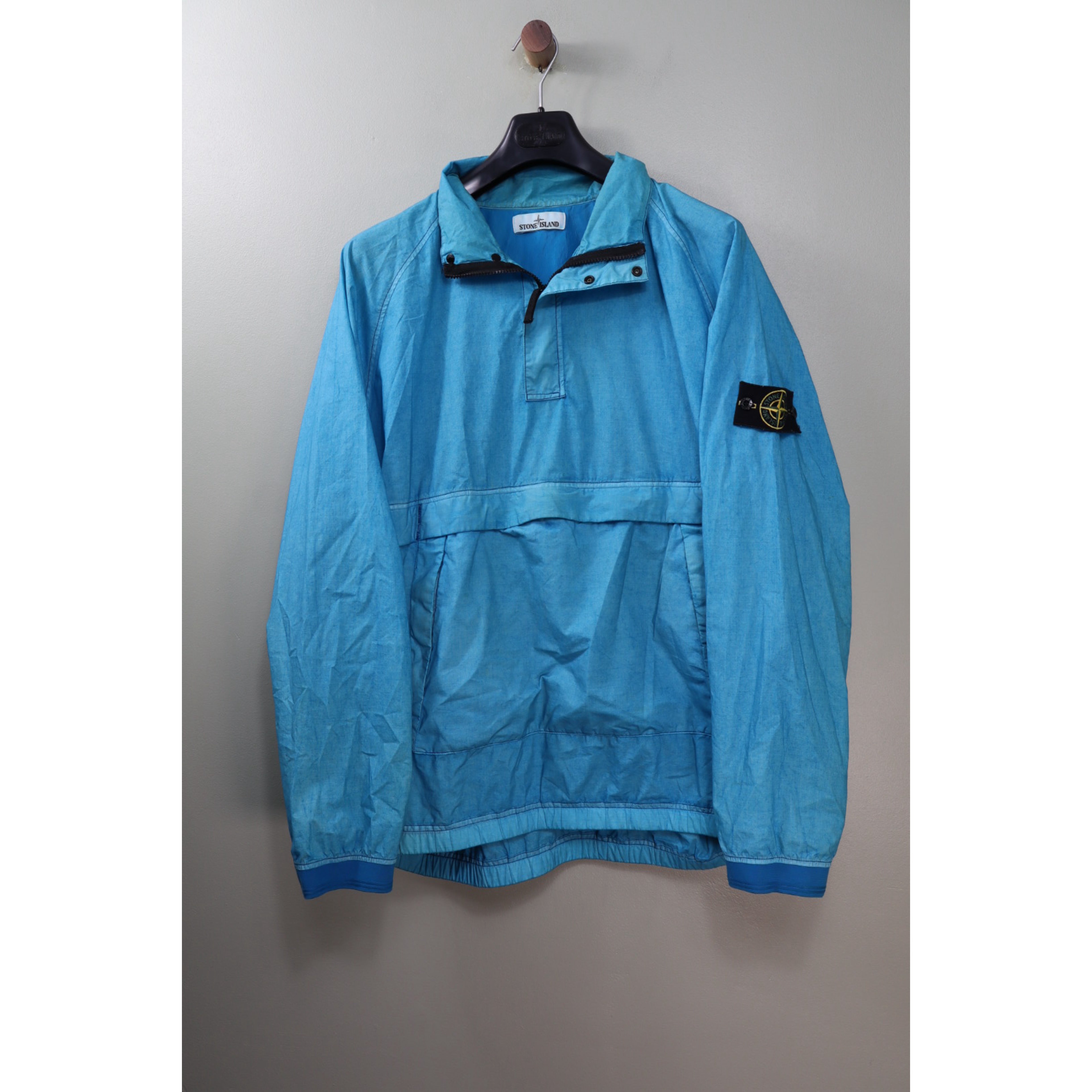 Stone Island Aqua Blue Resin Poplin Smock