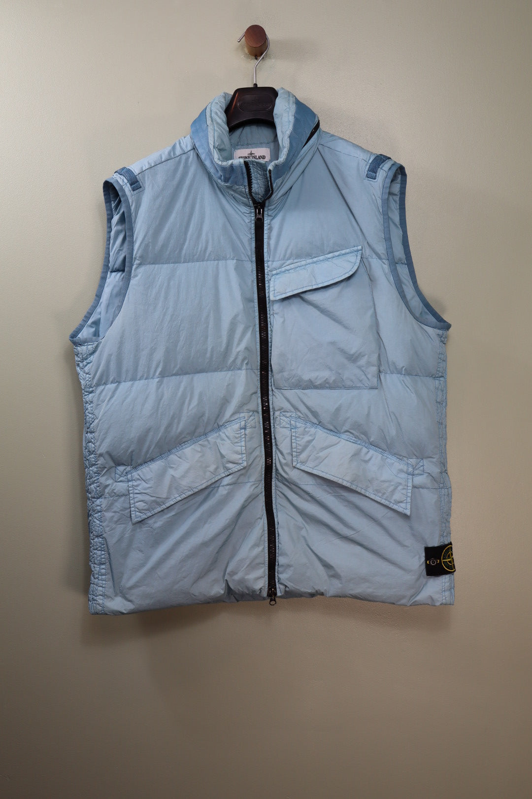 Stone Island Baby Blue Crinkle Reps Down Gilet