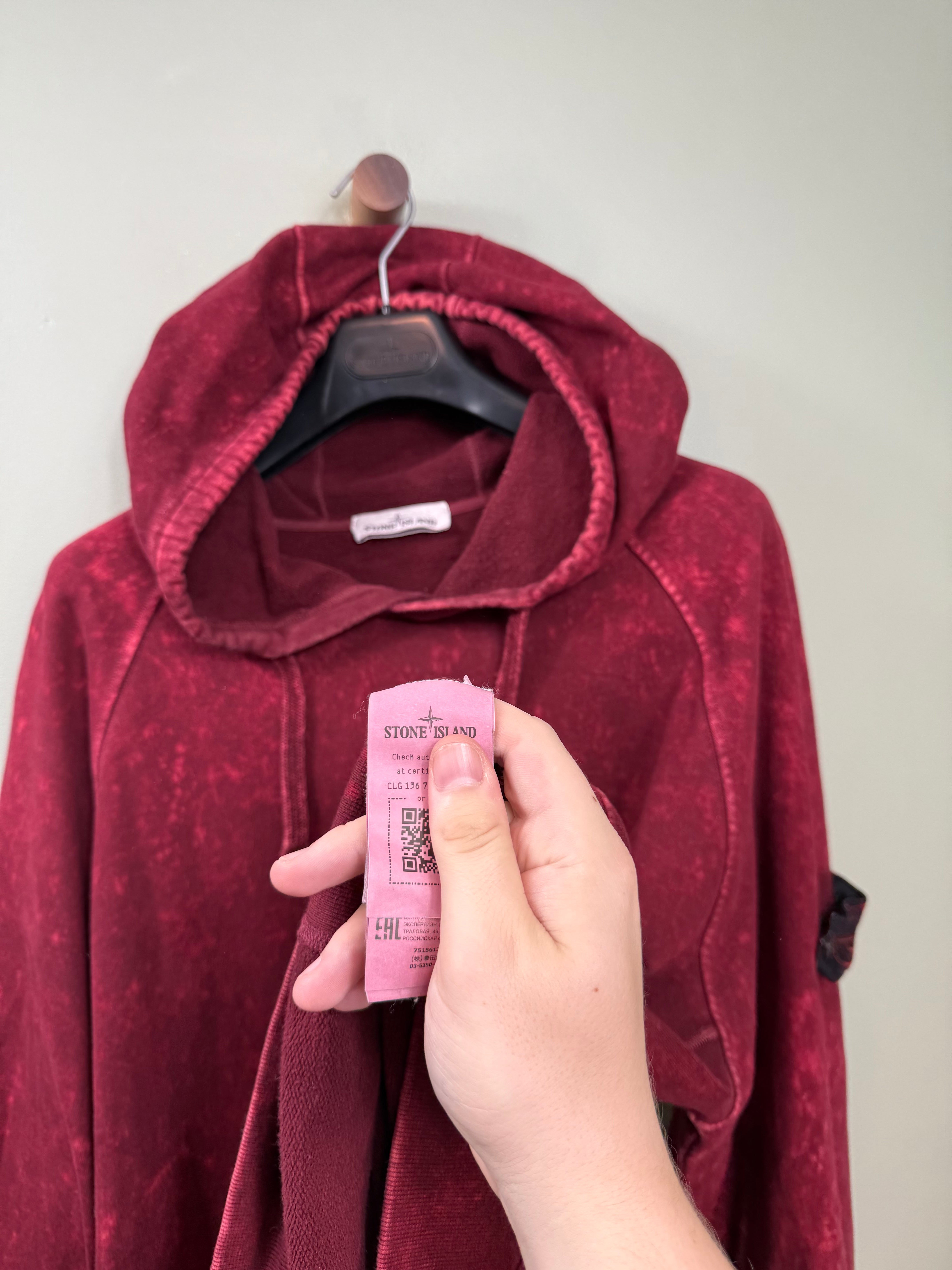 Stone Island Red Ovo Dye Hoodie