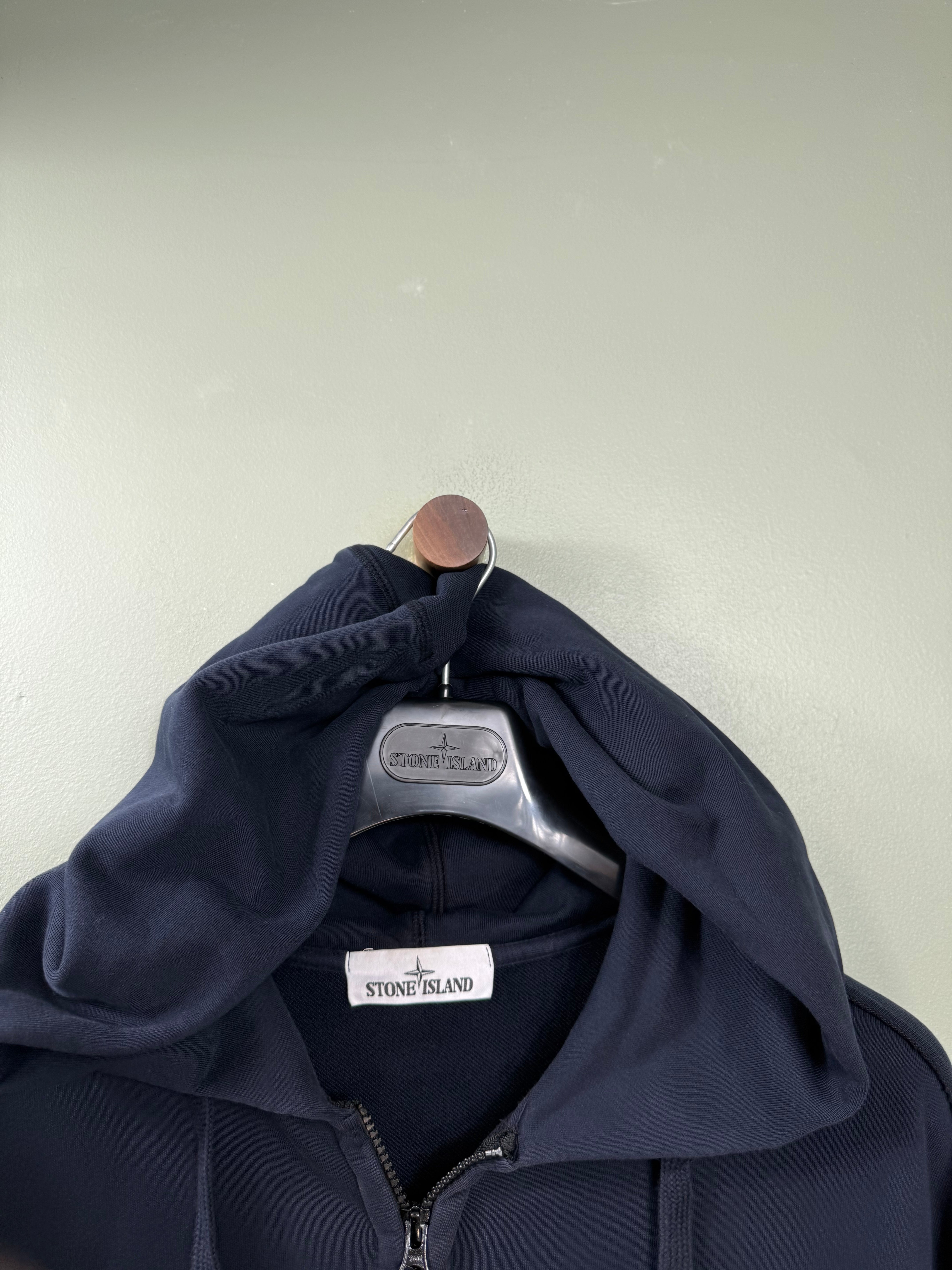 Stone Island Navy Zipped Hoodie