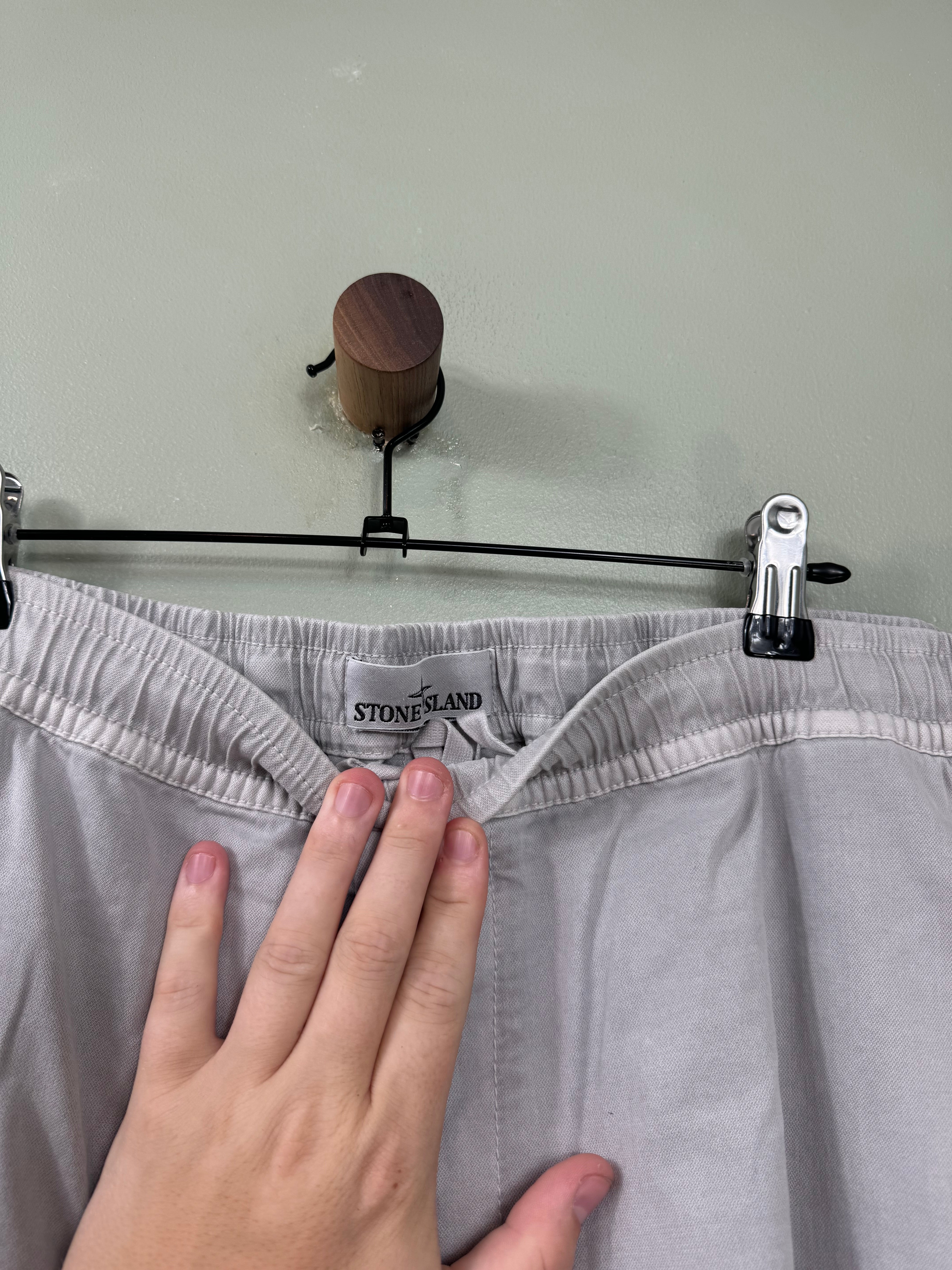 Stone Island Light Grey RE-T Cargo Bottoms